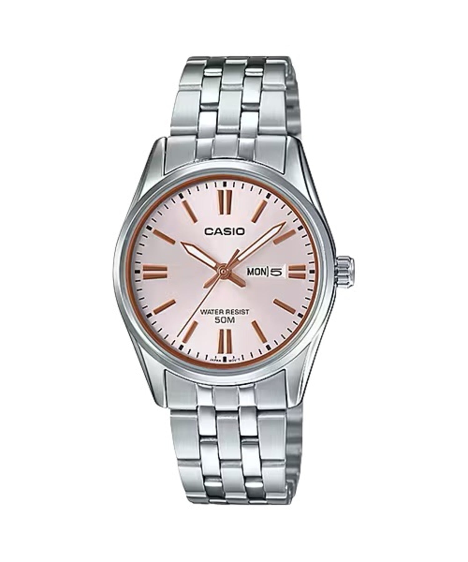 Casio WomenÕs Pink Dial Stainless Steel Bracelet Watch - LTP-1335D-4AV