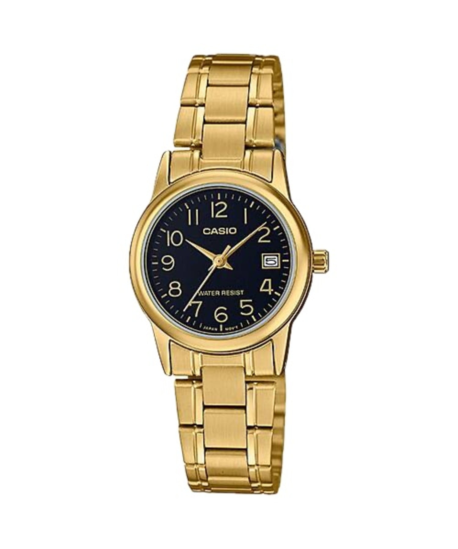 Casio WomenÕs Black Dial Gold-Tone Stainless Steel Bracelet Watch - LTP-V002G-1BUDF