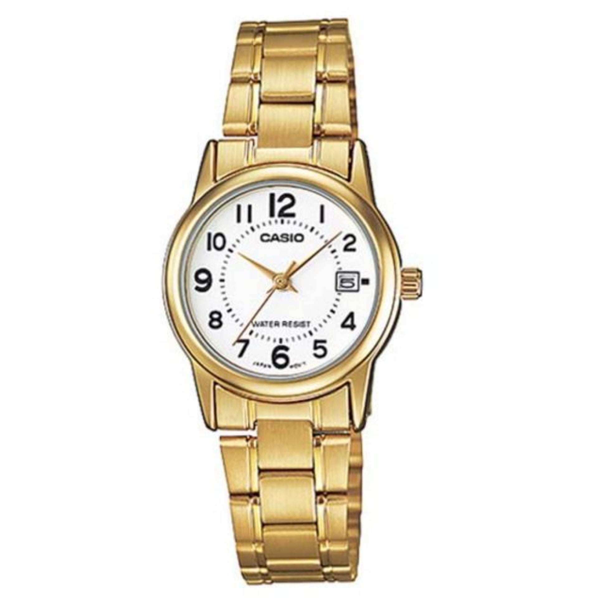 Casio WomenÕs Gold-Tone Stainless Steel Analog Watch White Dial - LTP-V002G-7B
