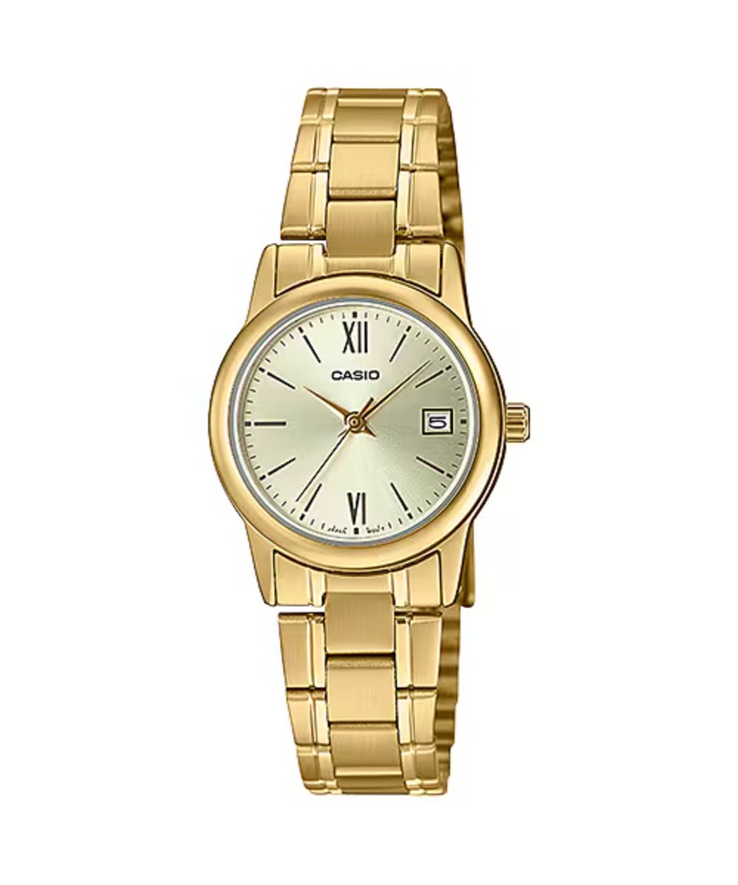 Casio WomenÕs Gold-Tone Stainless Steel Watch with Champagne Dial - LTP-V002G-9B3UDF