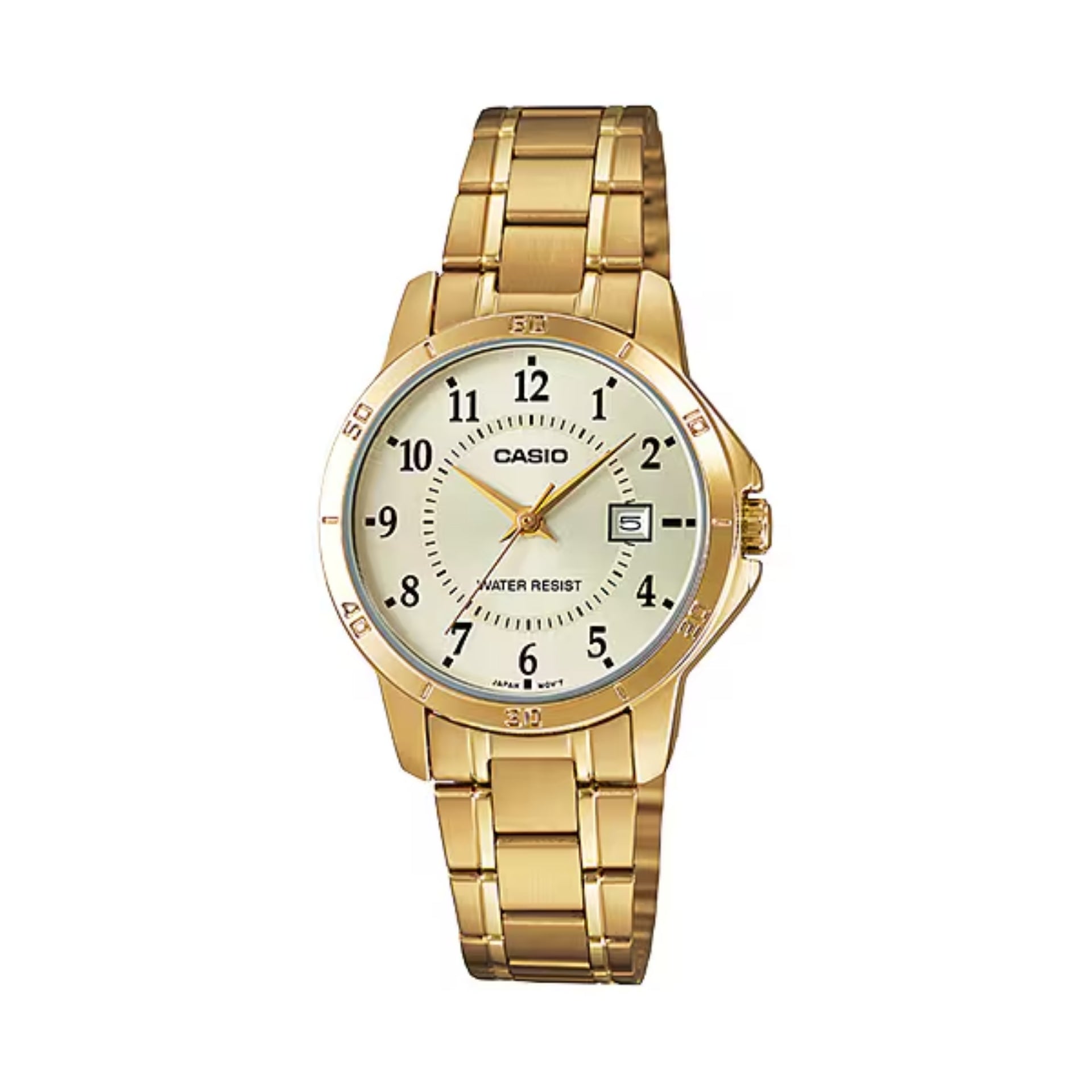 Casio Women’s Gold Analog Watch Champagne Dial Steel Bracelet - LTP-V004G-9BUDF