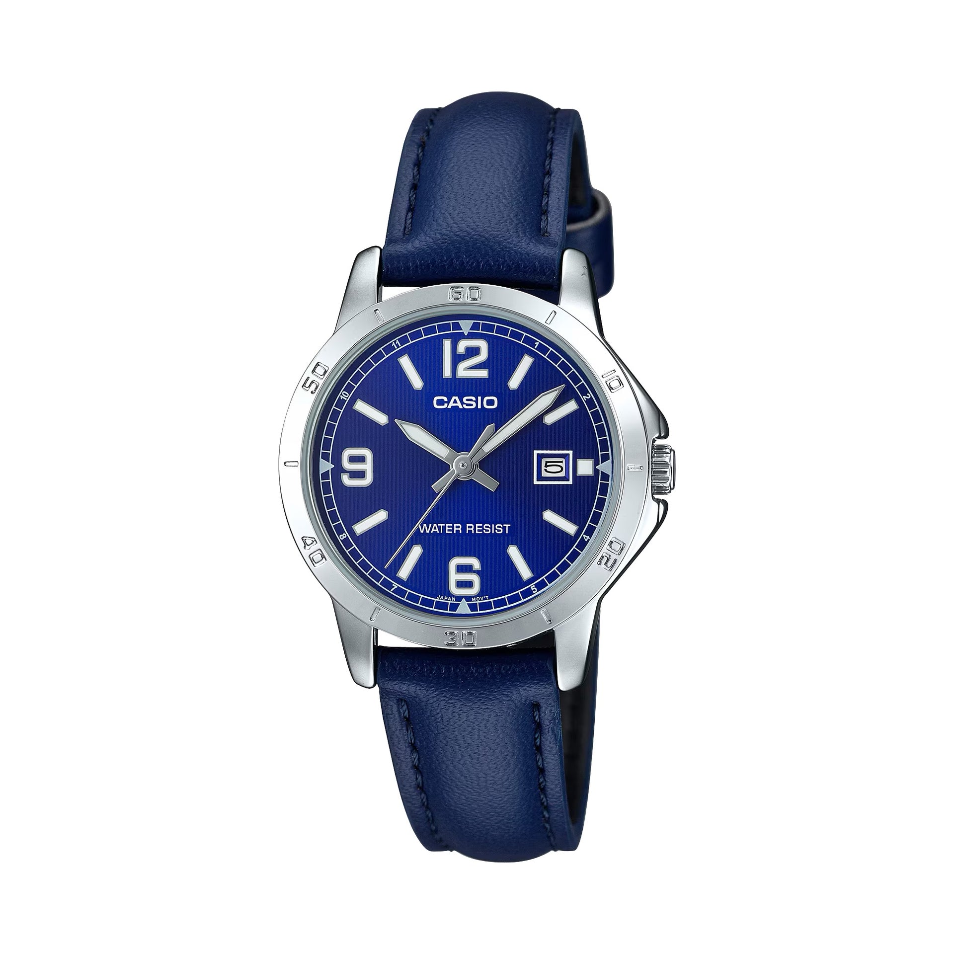 Casio WomenÕs Blue Dial Analog Watch with Blue Leather Strap - LTP-V004L-2B