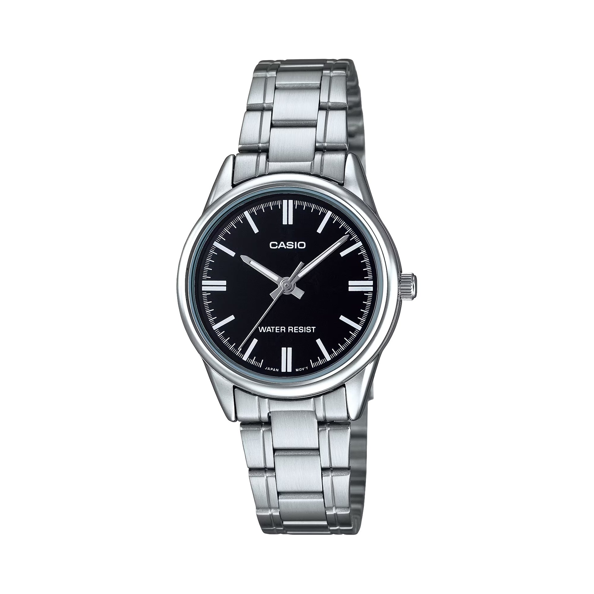 Casio WomenÕs Silver Stainless Steel Watch with Black Dial - LTP-V005D-1AUDF