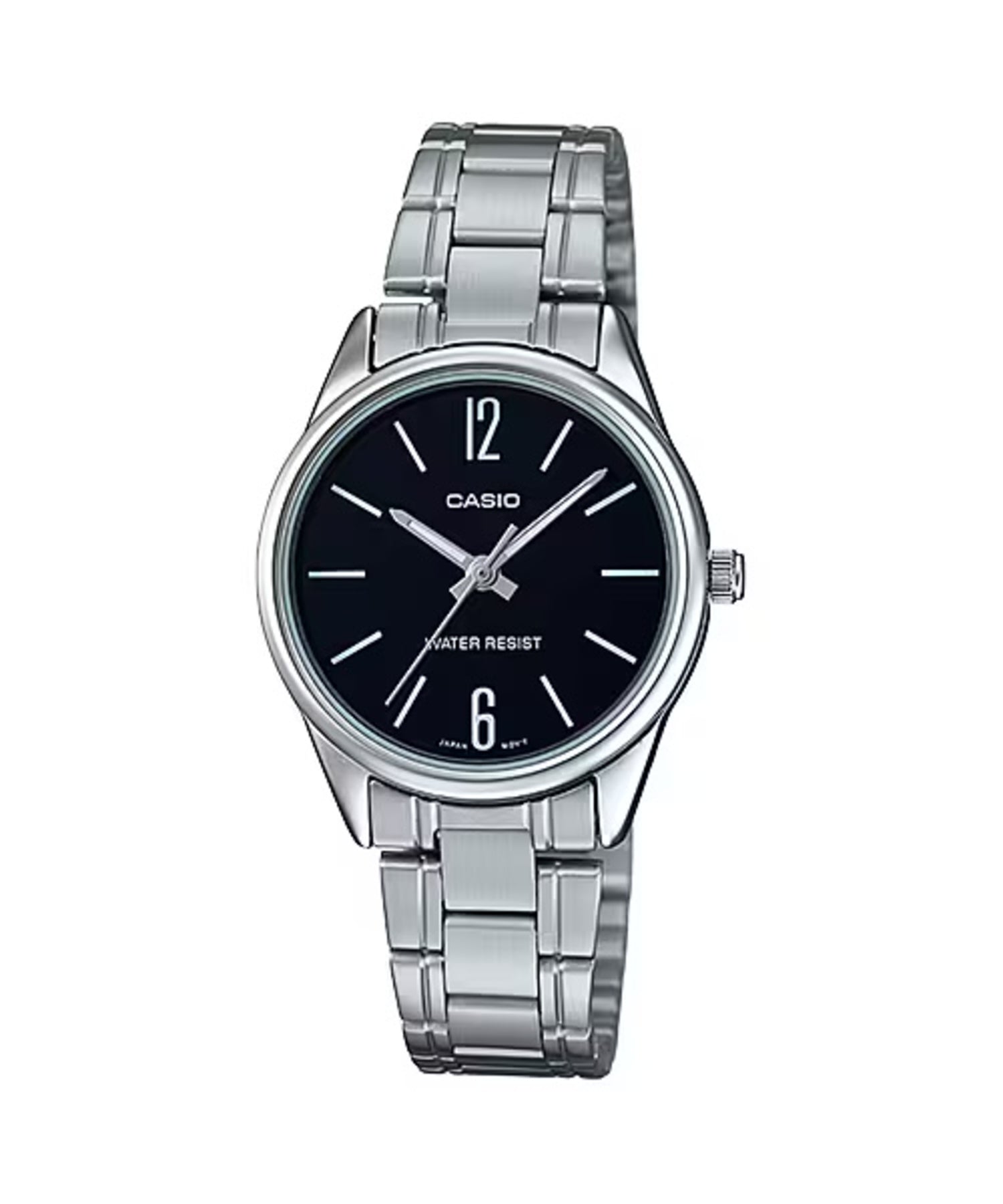 Casio WomenÕs Silver Stainless Steel Watch with Black Dial - LTP-V005D-1BUDF