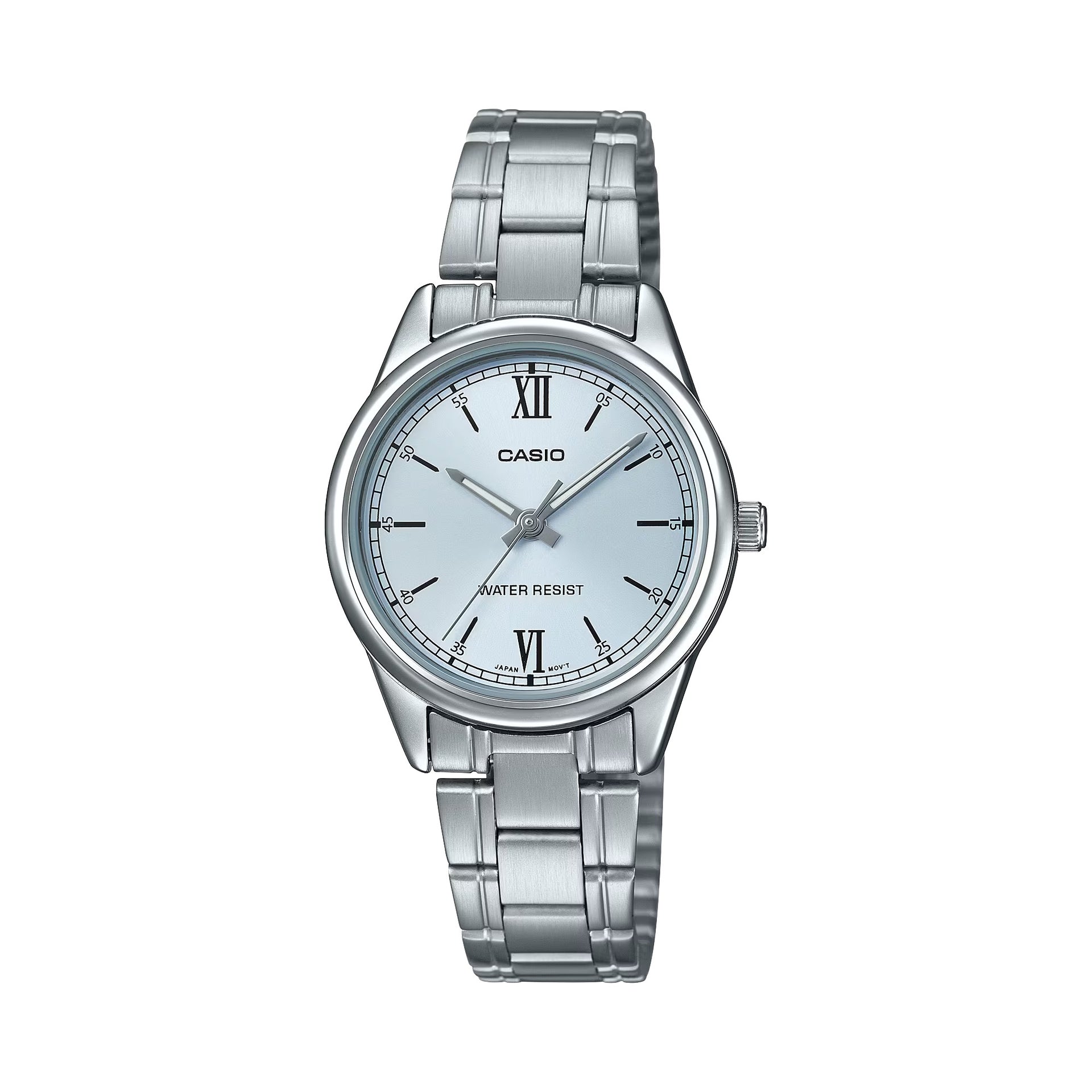 Casio WomenÕs Silver Analog Watch with Blue Dial - LTP-V005D-2B3UDF
