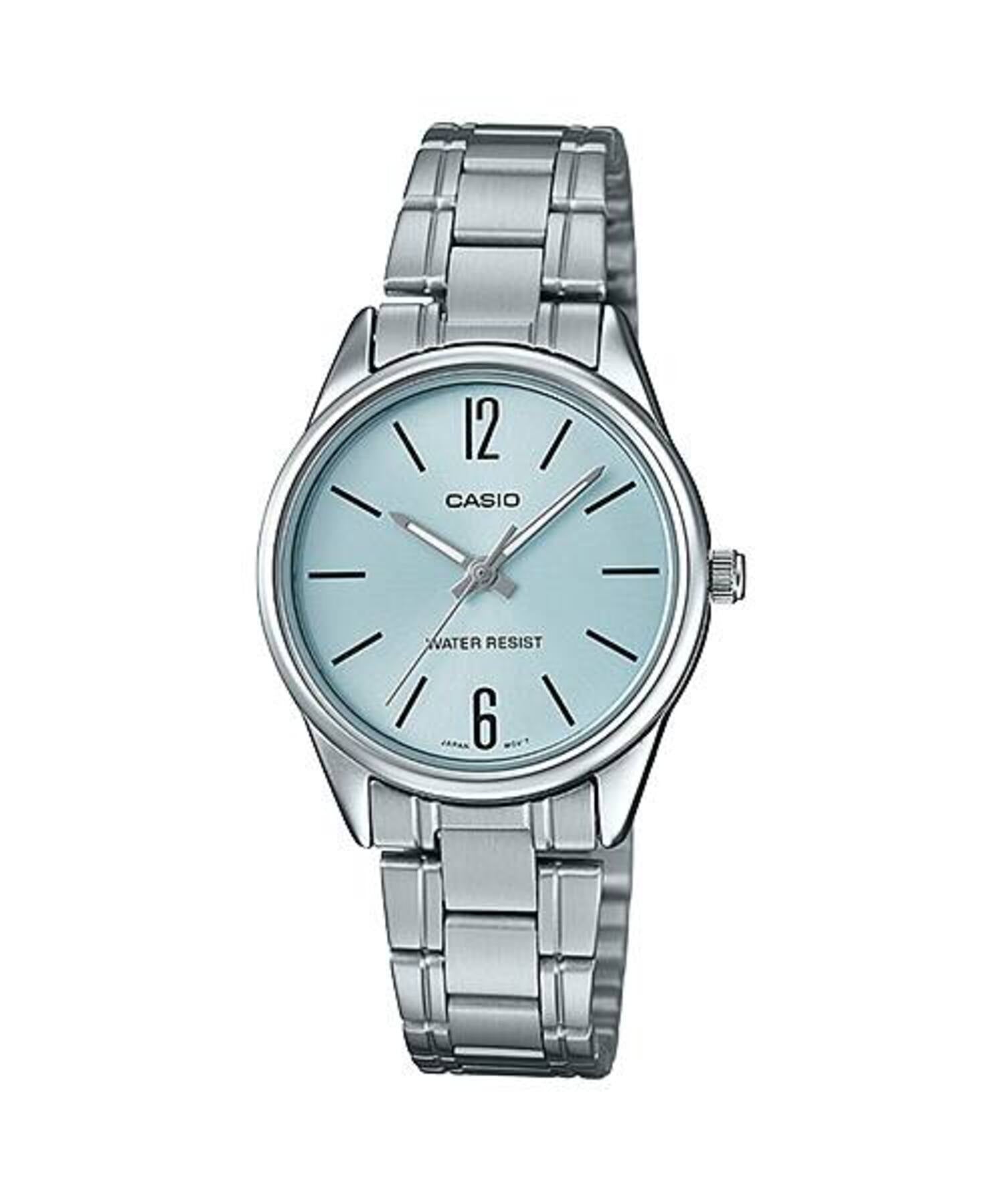Casio WomenÕs Silver Stainless Steel Watch with Light Blue Dial - LTP-V005D-2BUDF