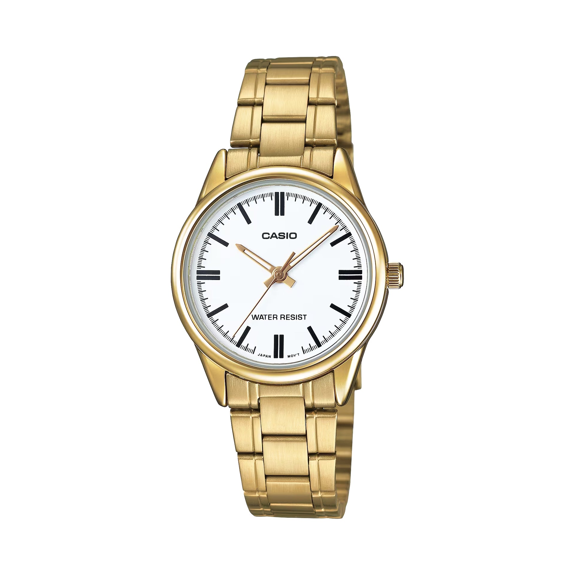 Casio WomenÕs Gold Analog Watch with Stainless Steel Bracelet White Dial - LTP-V005G-7AUDF