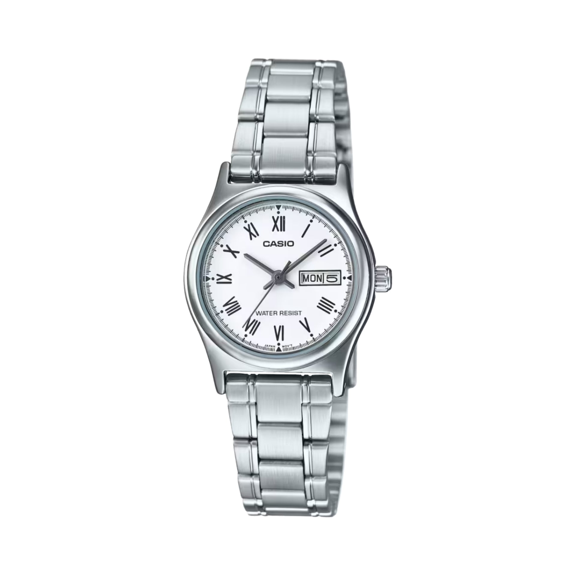 Casio Women's White Dial Analog Watch Stainless Steel Bracelet - LTP-V006D-7BUDF