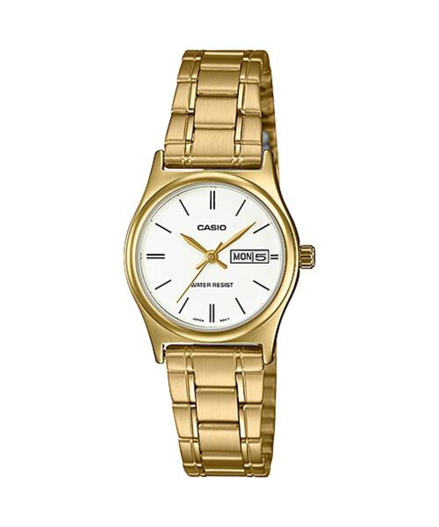 Casio WomenÕs Gold Stainless Steel Watch with White Dial - LTP-V006G-7BUDF