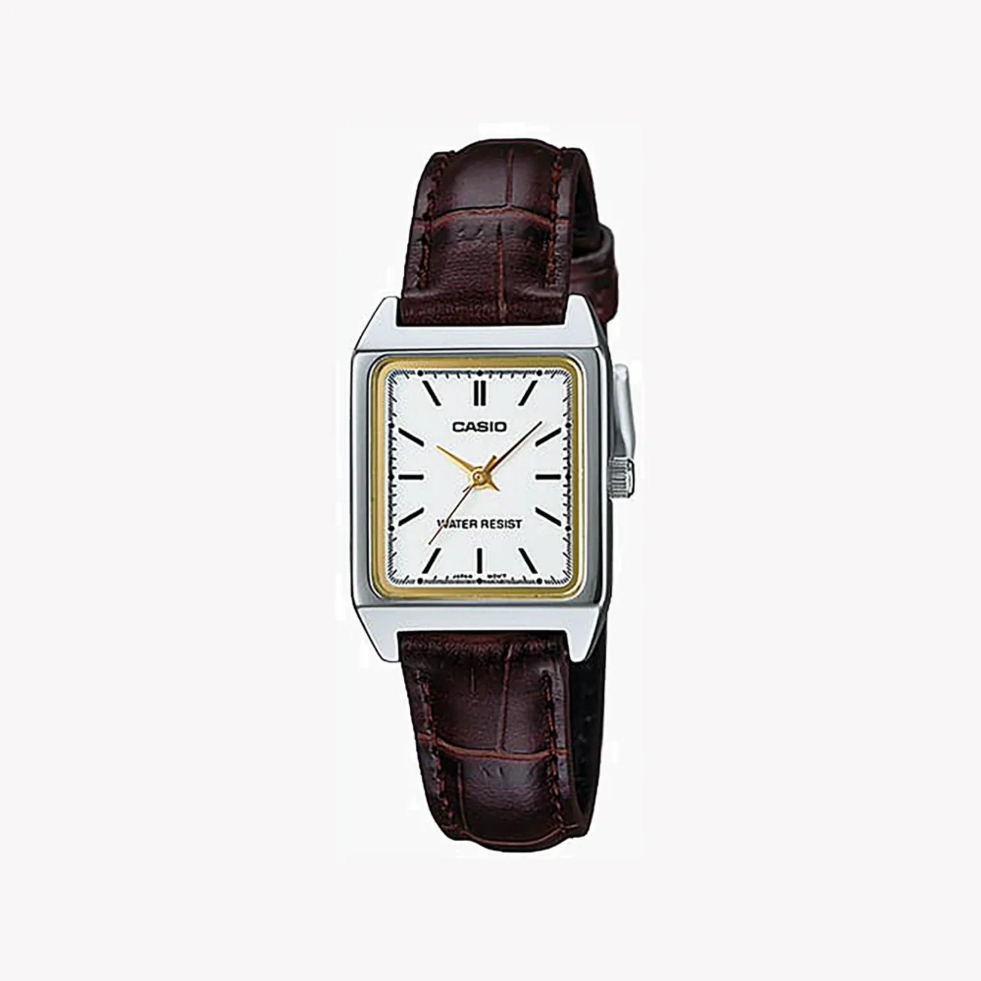 Casio Women's Brown Analog Watch with White Dial - LTP-V007L-7E2UDF