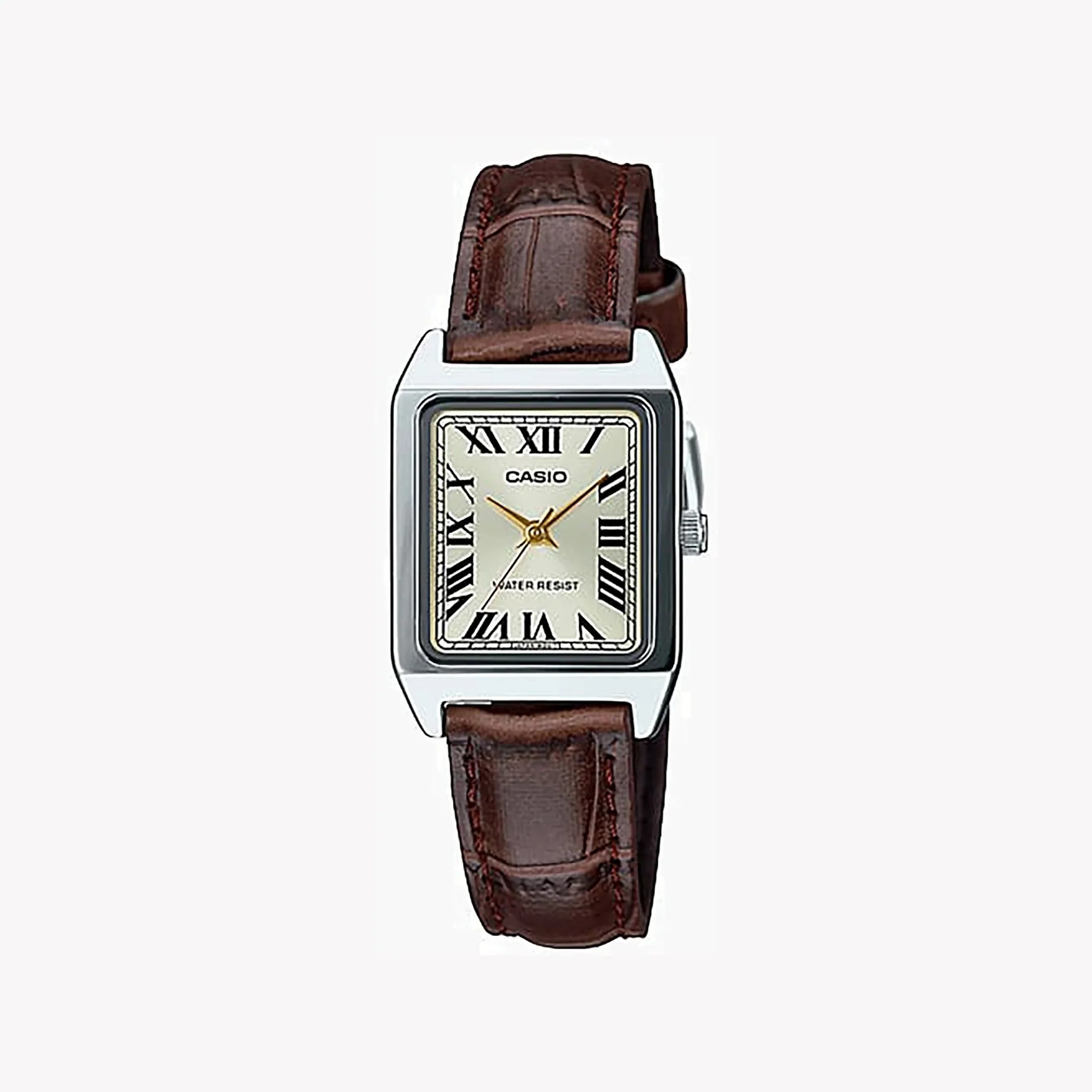 Casio Women's Brown Analog Watch with Gold Dial - LTP-V007L-9BUDF