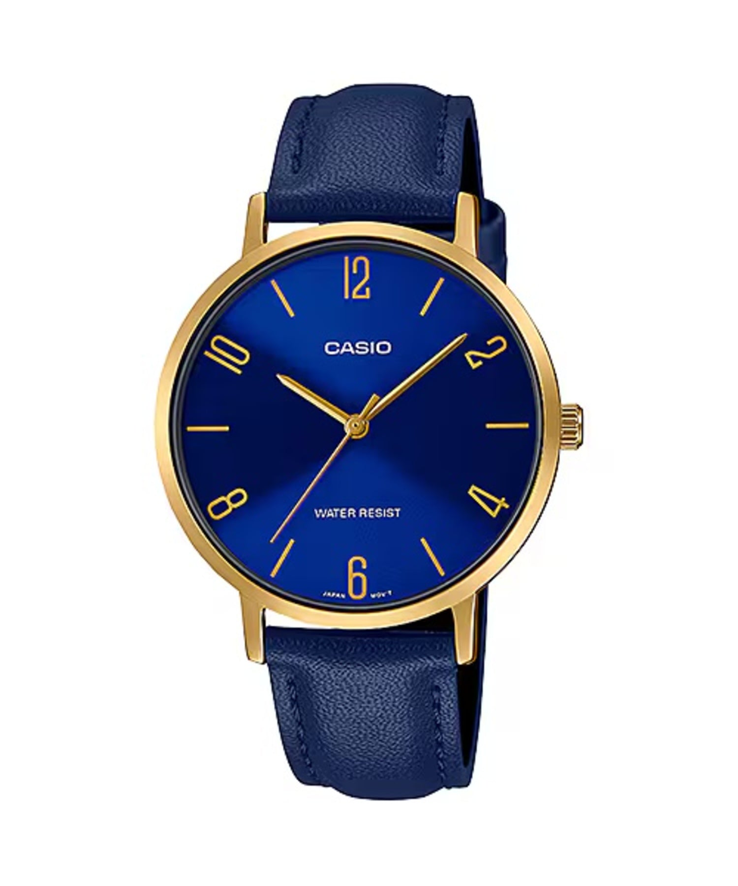 Casio WomenÕs Gold-Tone Watch with Blue Dial and Blue Leather Band - LTP-VT01GL-2BUDF