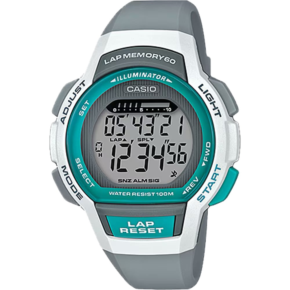 Casio Women's Digital  Blue and Grey Running Watch - LWS-1000H-8AVCF