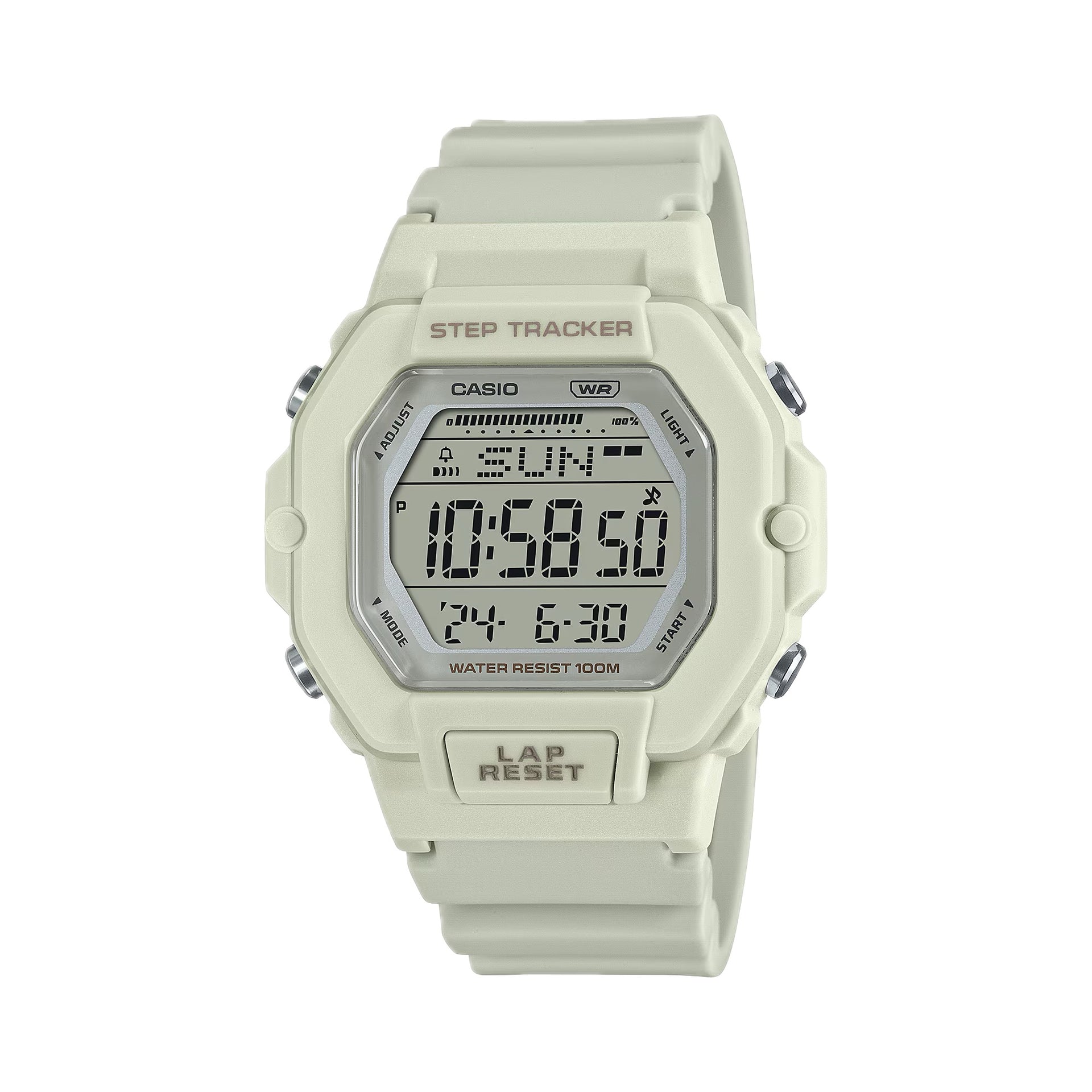 Casio Women's Multi-Function Beige Digital Sport Watch with Gray Dial - LWS-2200H-8AVCF