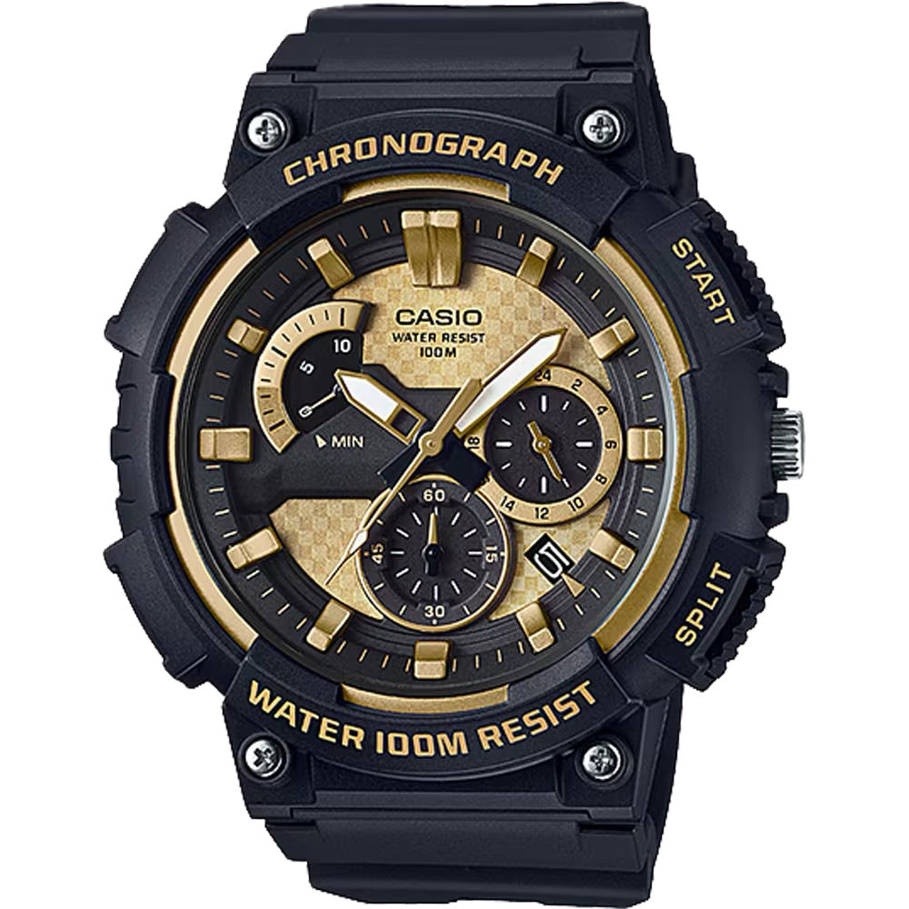 Casio Men's Chronograph Sport Watch with Gold Dial - MCW-200H-9AV