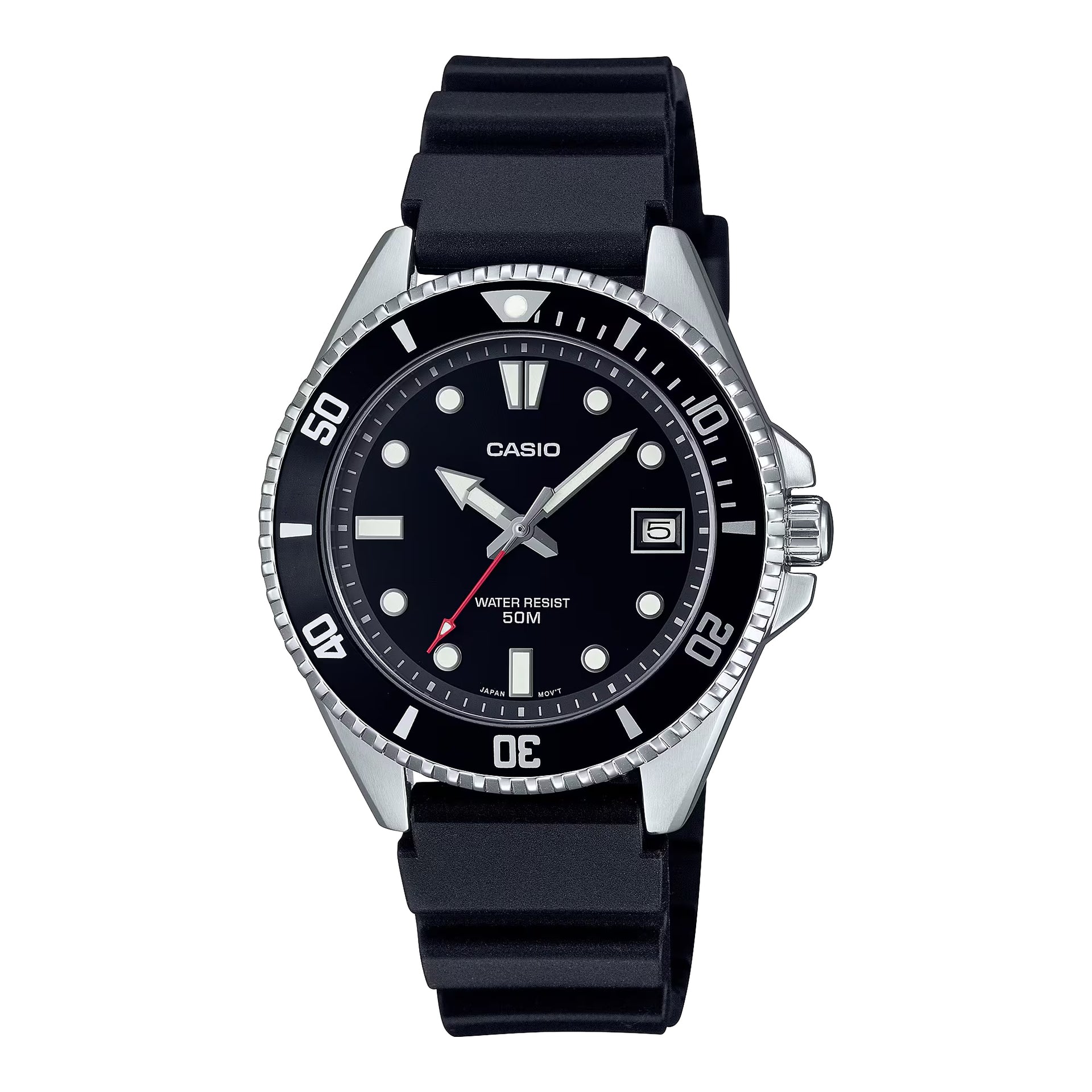 Casio Men's Watch with Black Dial Resin Band - MDV-10-1A1VDF