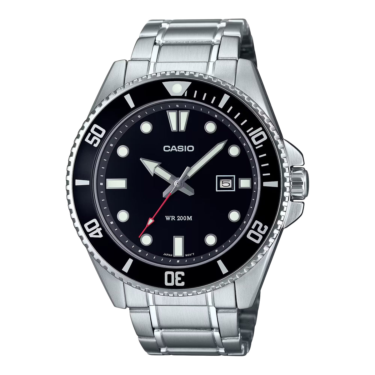 Casio Men's Black Dial Stainless Steel Marine Sports Watch - MDV-107D-1A1VDF