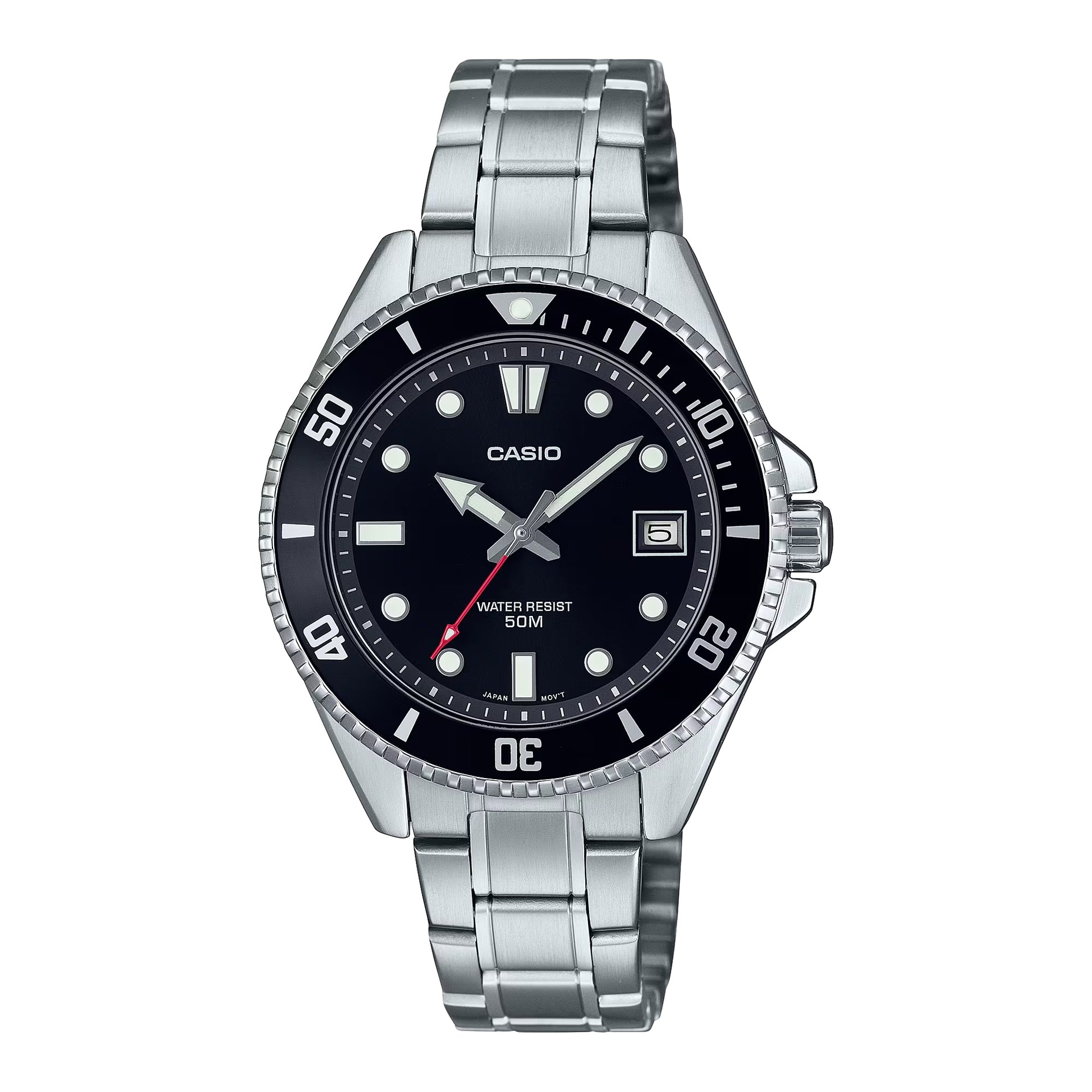 Casio Men's Stainless Steel Watch with Black Dial - MDV-10D-1A1VDF