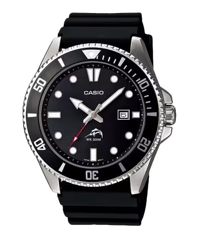 Casio Men's Dive Watch with Black Dial - MDV-106-1AV