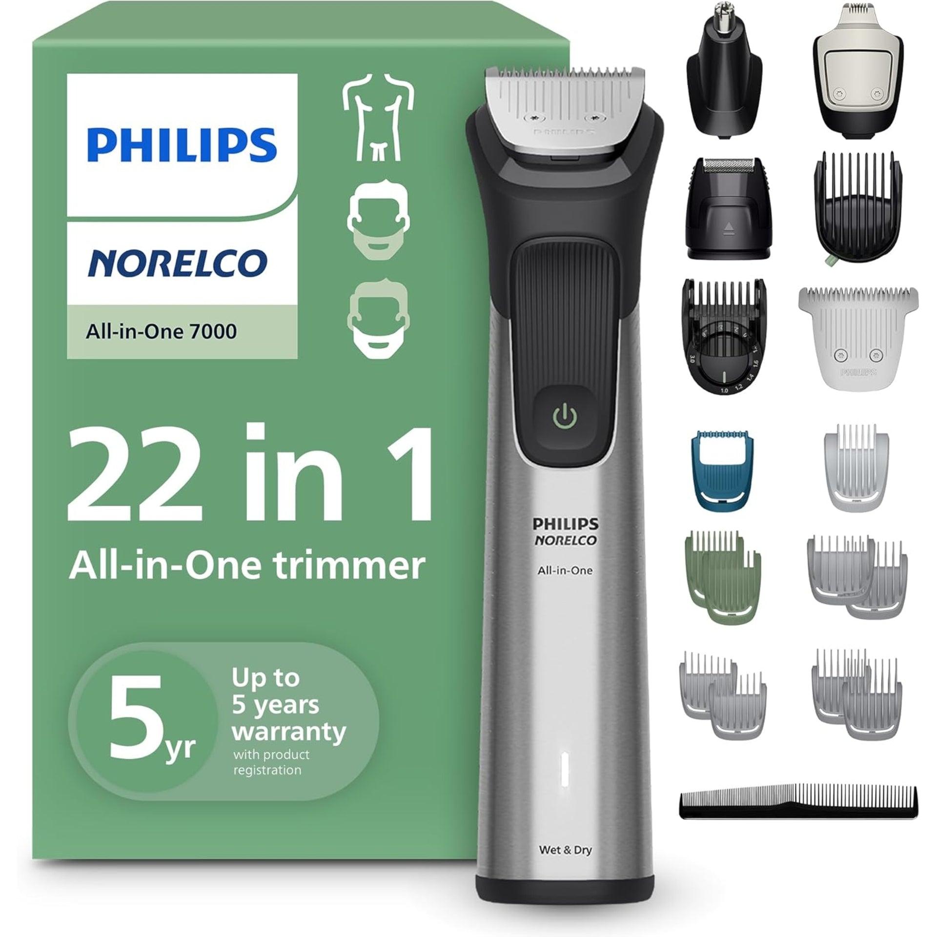 Philips Norelco All-in-One Trimmer 7000 Series 22-in-1 Grooming Kit - MG7975-49-UT
