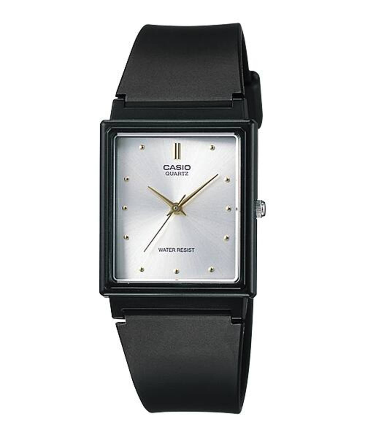 Casio WomenÕs Black Strap Watch with Silver Dial - MQ-38-7A