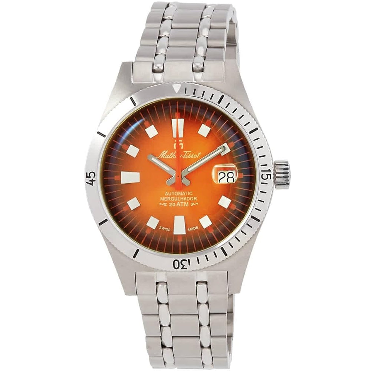 Mathey Tissot Men's Mergulhador  Orange Dial Watch - MRG3