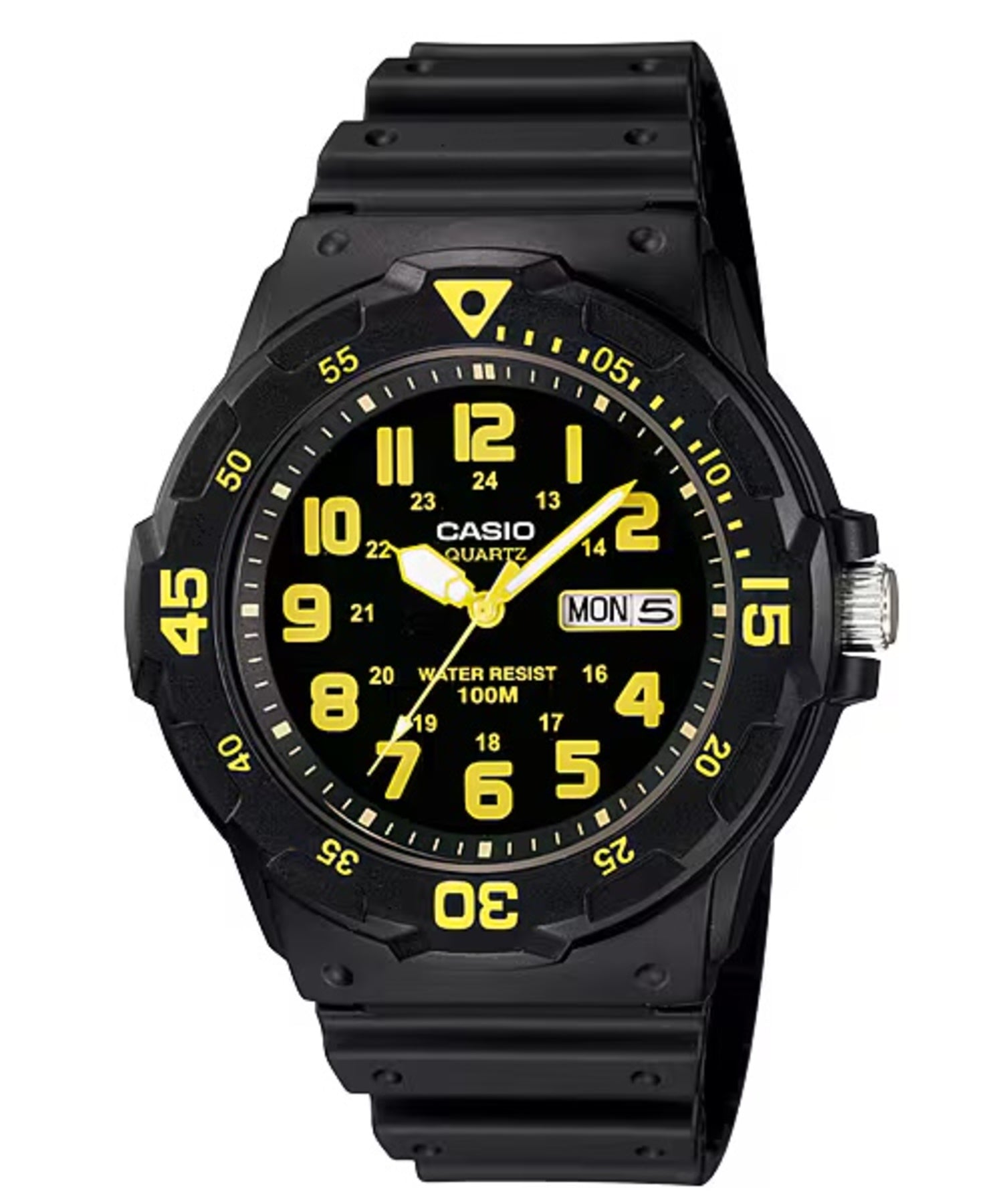 Casio MenÕs Black Watch with Yellow Markers - MRW-200H-9BV