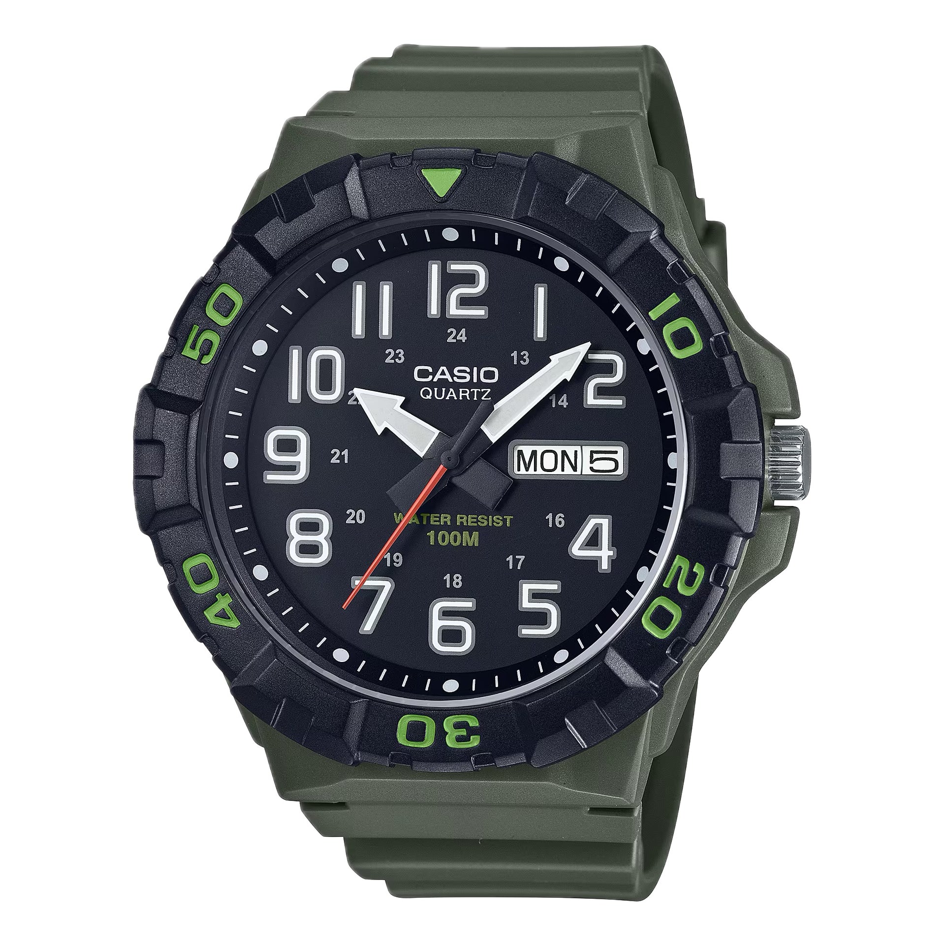 Casio Men's Oversized Sport Watch with Green Dial - MRW-210H-3AV