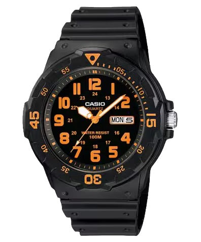 Casio MenÕs Black and Orange Analog Sport Watch - MRW-200H-4BV