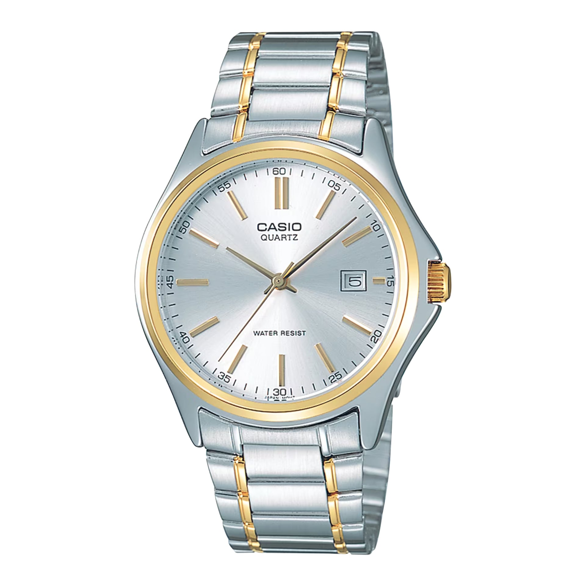 Casio Men’s Two Tone Analog Watch Silver Dial Steel Bracelet - MTP-1183G-7A