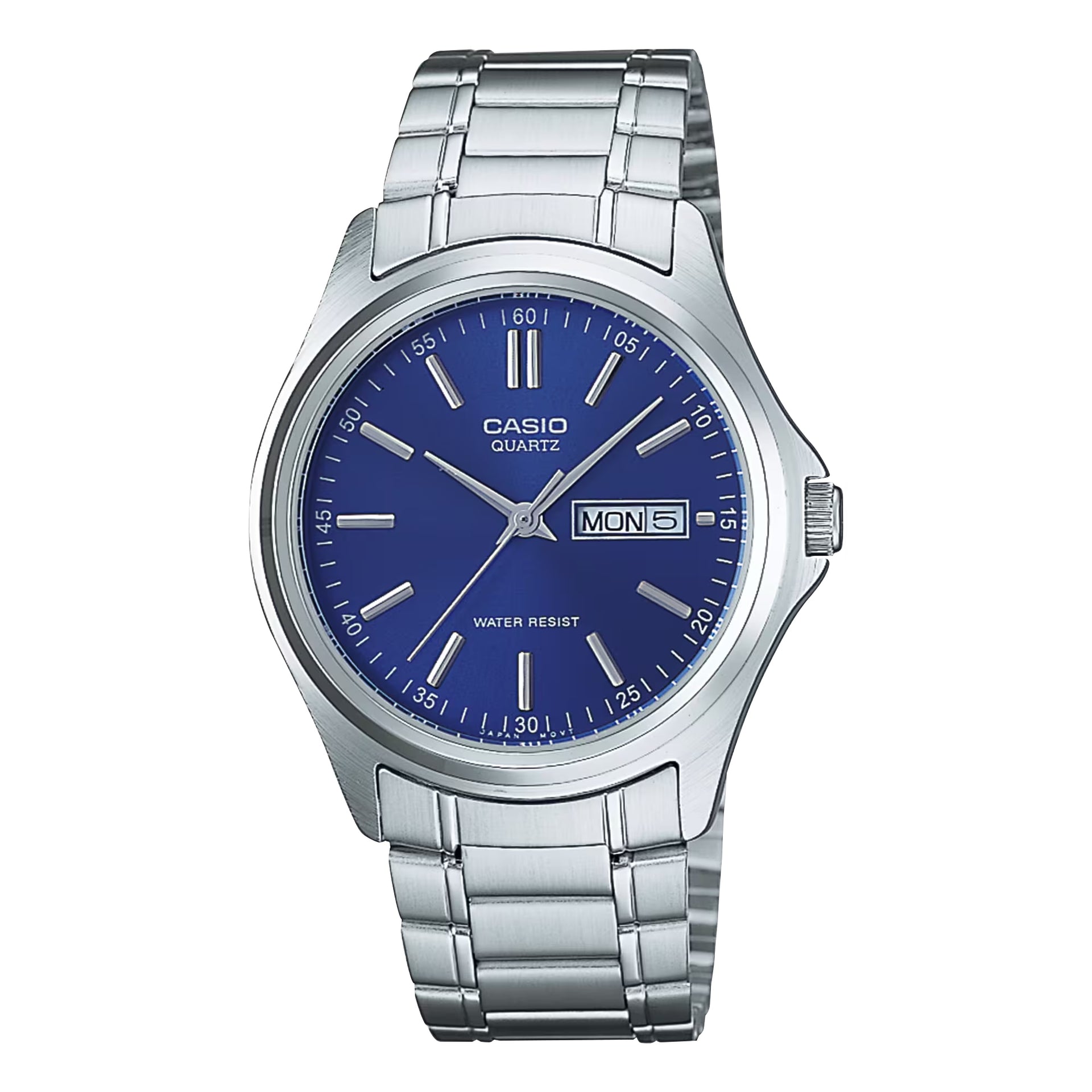 Casio MenÕs Blue Dial Analog Watch with Stainless Steel Bracelet - MTP-1239D-2A