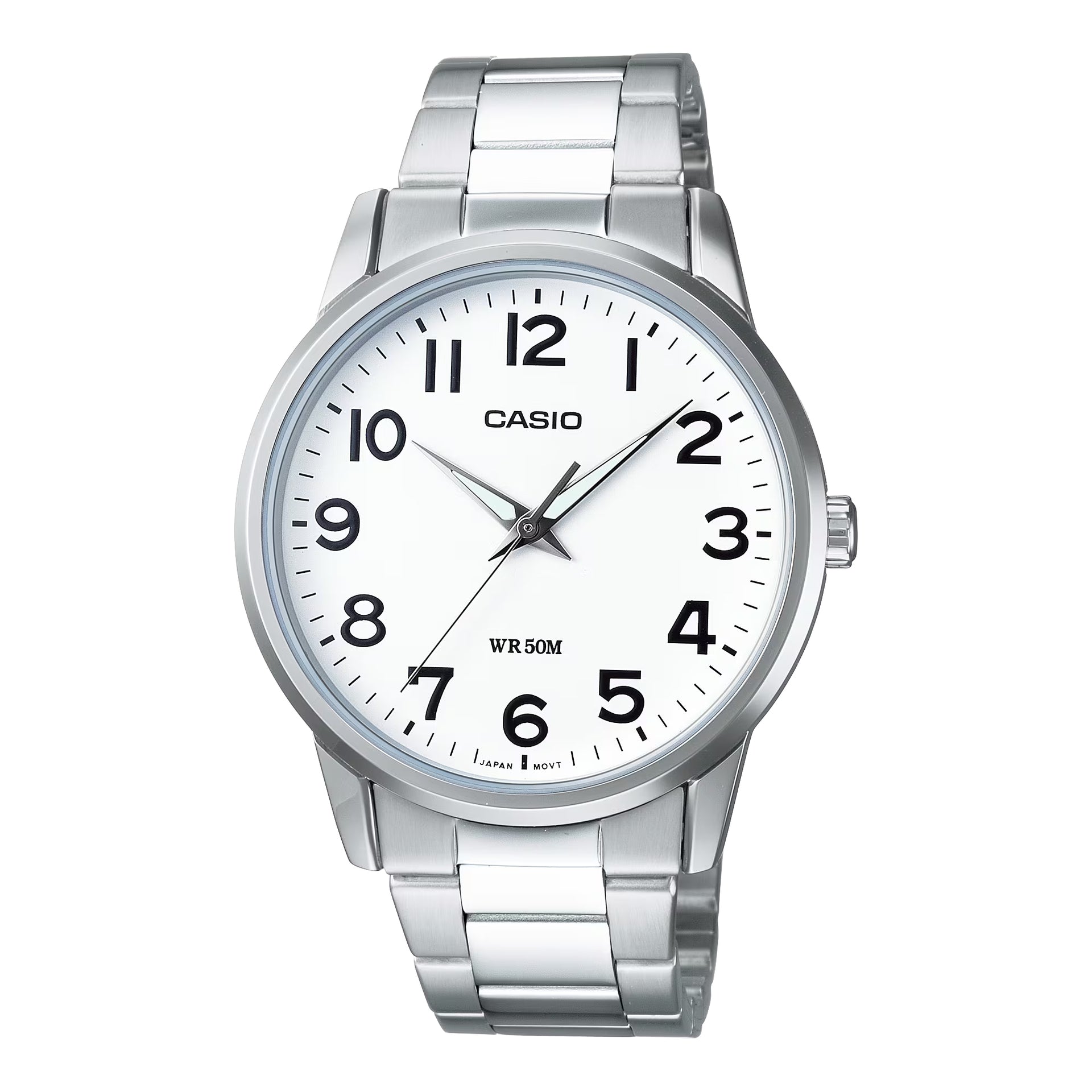 Casio MenÕs Silver Stainless Steel Watch with Roman Numeral Dial - MTP-1303DD-7AVDF