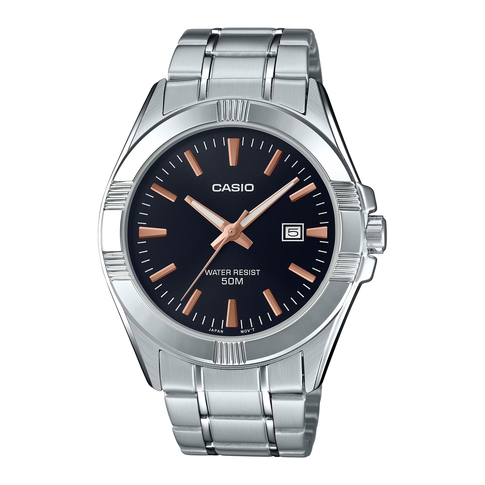 Casio MenÕs Stainless Steel Analog Watch Black Dial - MTP-1308D-1A2V
