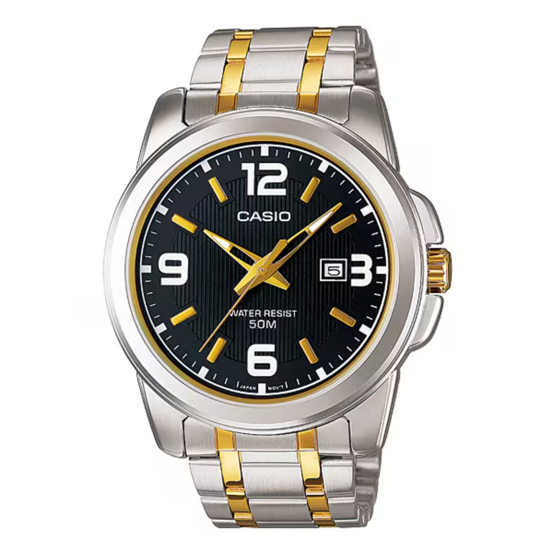 Casio Men’s Two Tone Black Dial Analog Watch - MTP-1314SG-1AV