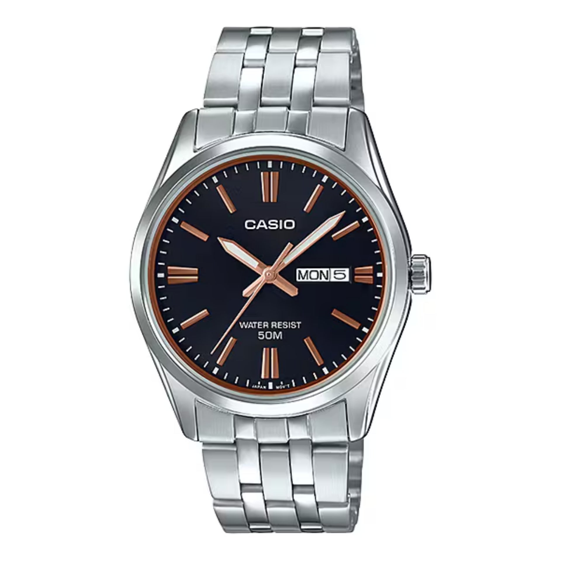 Casio MenÕs Stainless Steel Analog Watch Black Dial - MTP-1335D-1A2V