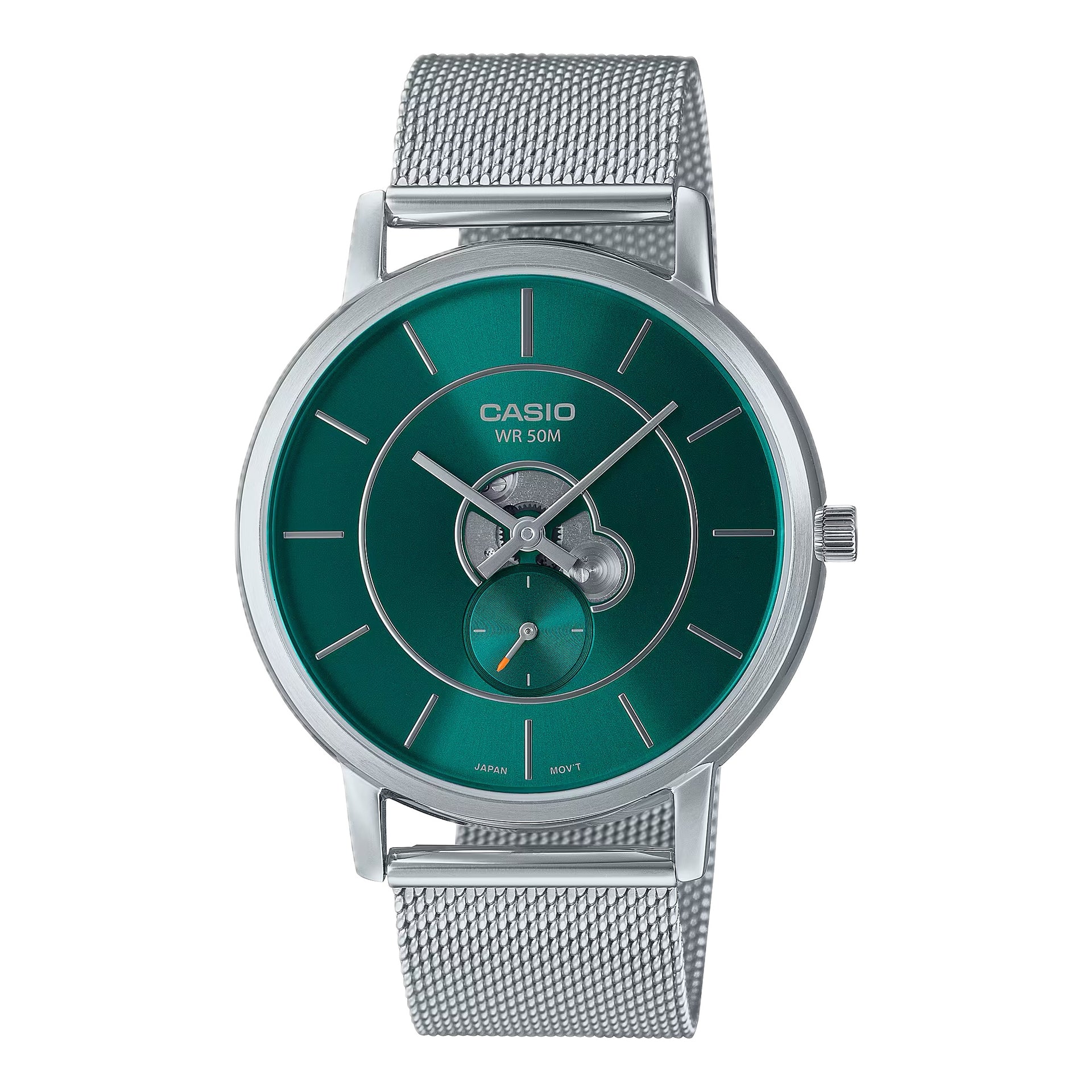 Casio MenÕs Green Dial Mesh Bracelet Watch - Casio_MTP_B130M_3AVDF