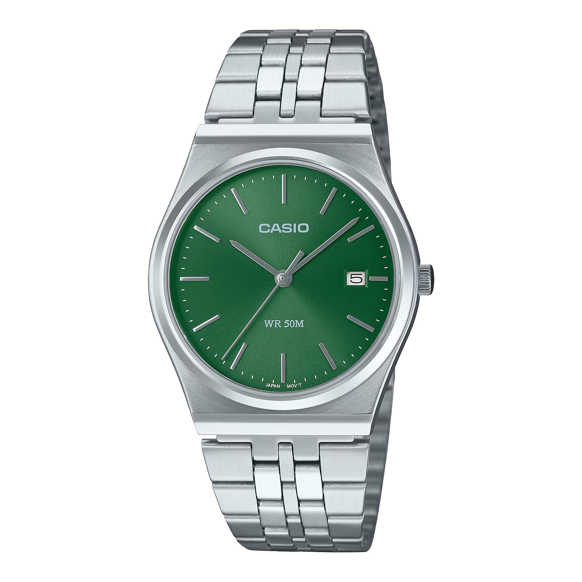Casio MenÕs Stainless Steel Watch with Green Dial - MTP-B145D-3AVDF