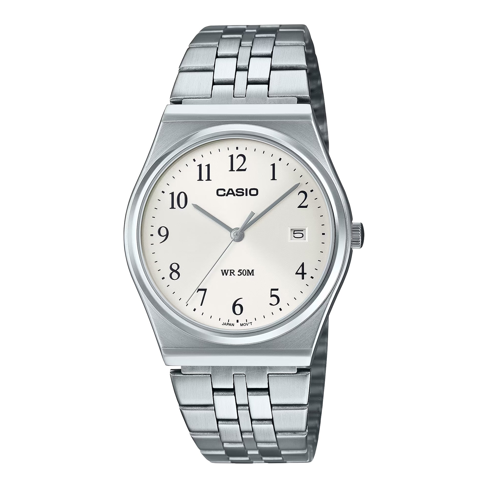 Casio MenÕs Stainless Steel Watch with White Dial - MTP-B145D-7BVDF