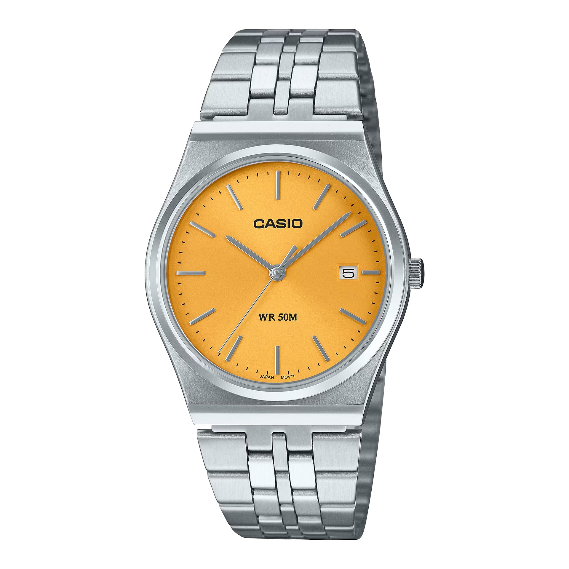Casio MenÕs Stainless Steel Watch with Yellow Dial - MTP-B145D-9AVDF