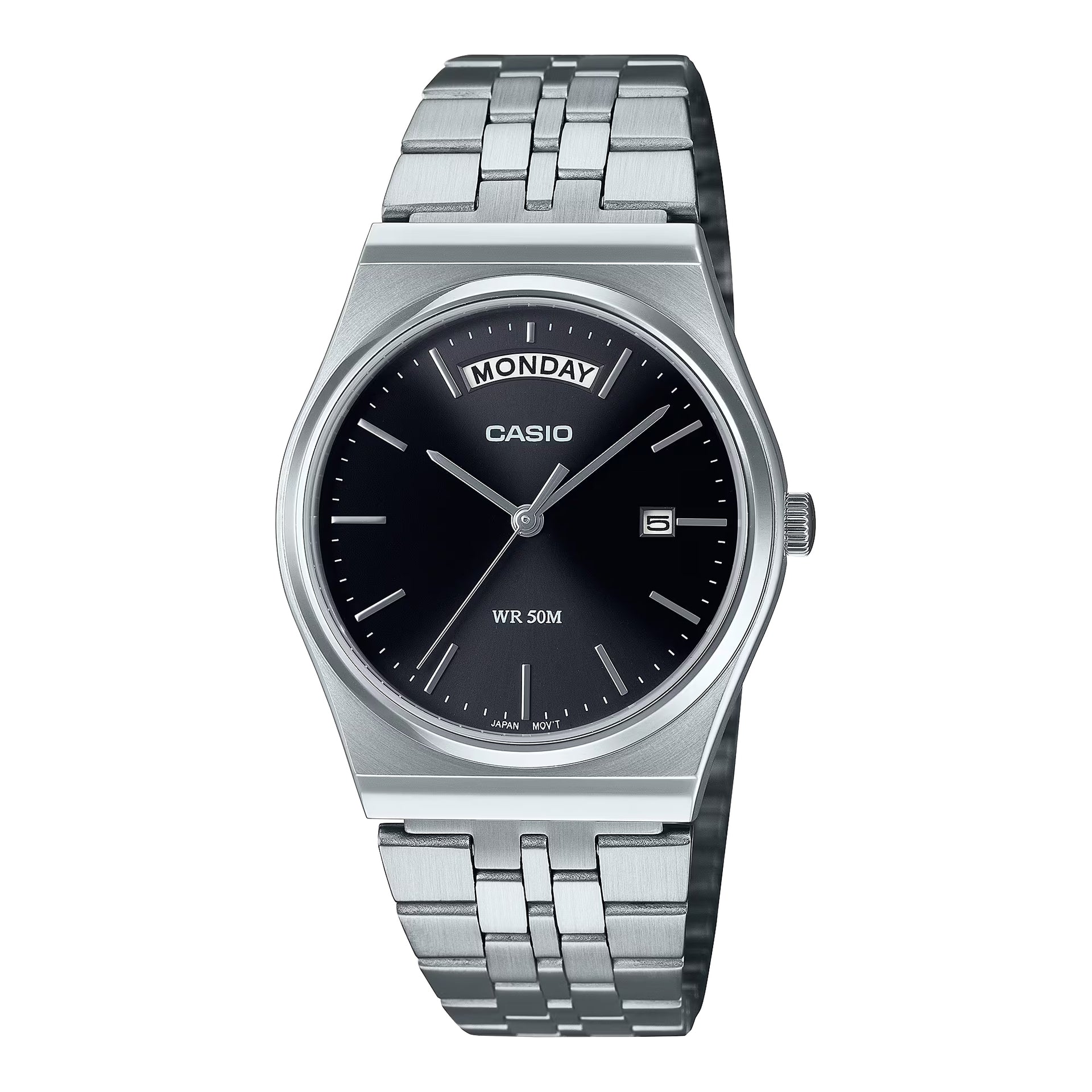 Casio MenÕs Stainless Steel Analog Watch Black Dial - MTP-B146D-1AVDF