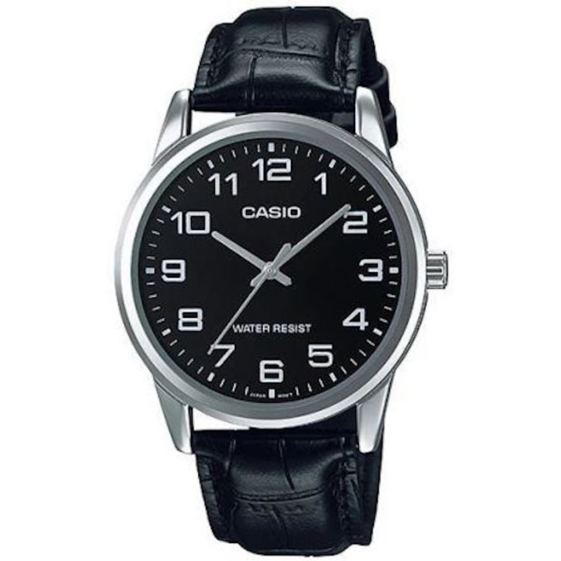Casio Men’s Black Dial Analog Watch with Black Leather Strap - MTP-V001L-1BUDF