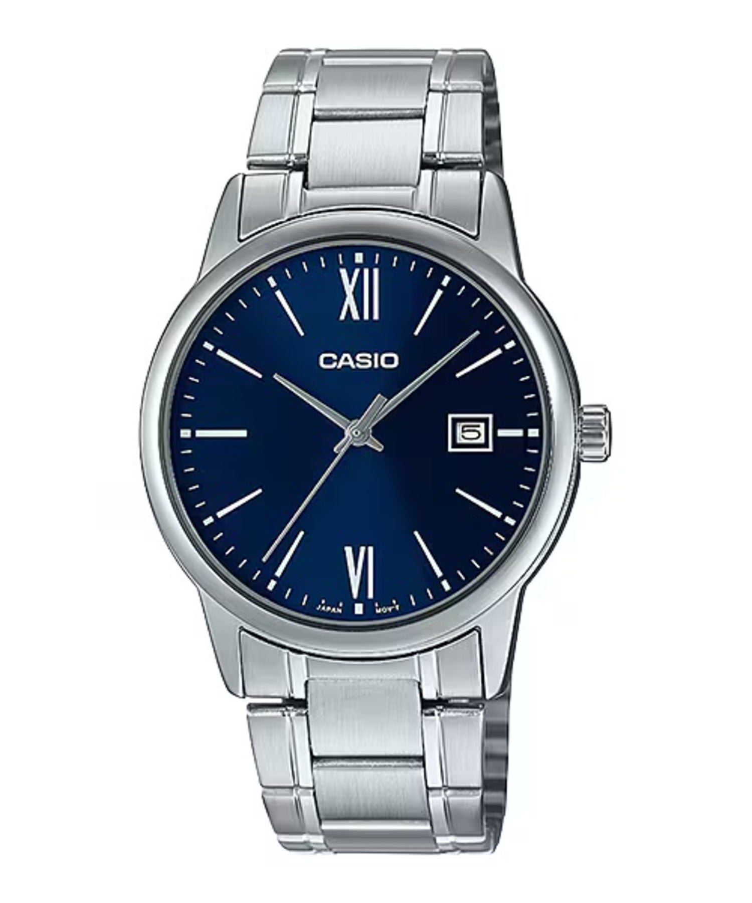 Casio MenÕs Silver Stainless Steel Watch with Blue Dial - MTP-V002D-2B3