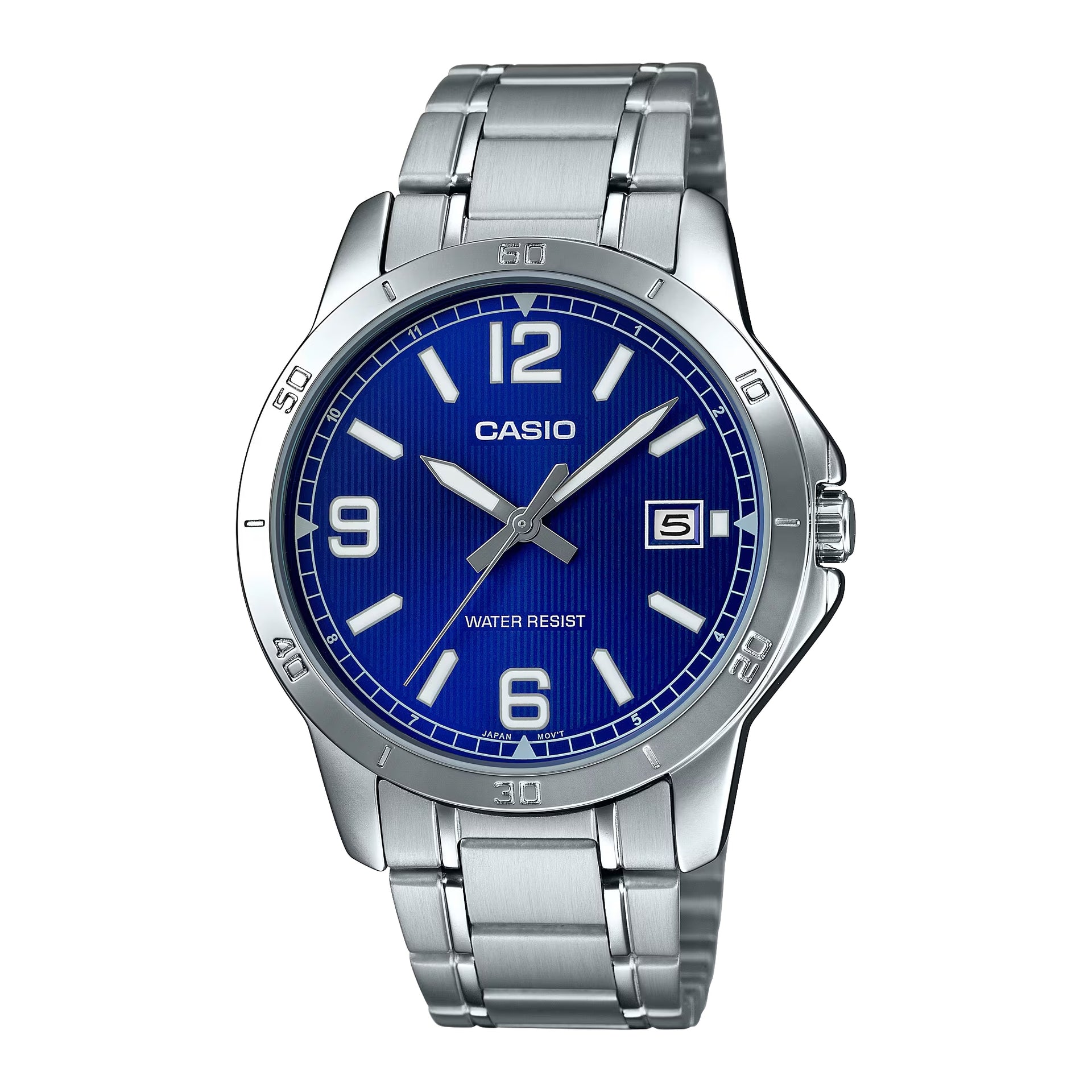 Casio MenÕs Blue Dial Analog Watch with Stainless Steel Bracelet - MTP-V004D-2BUDF