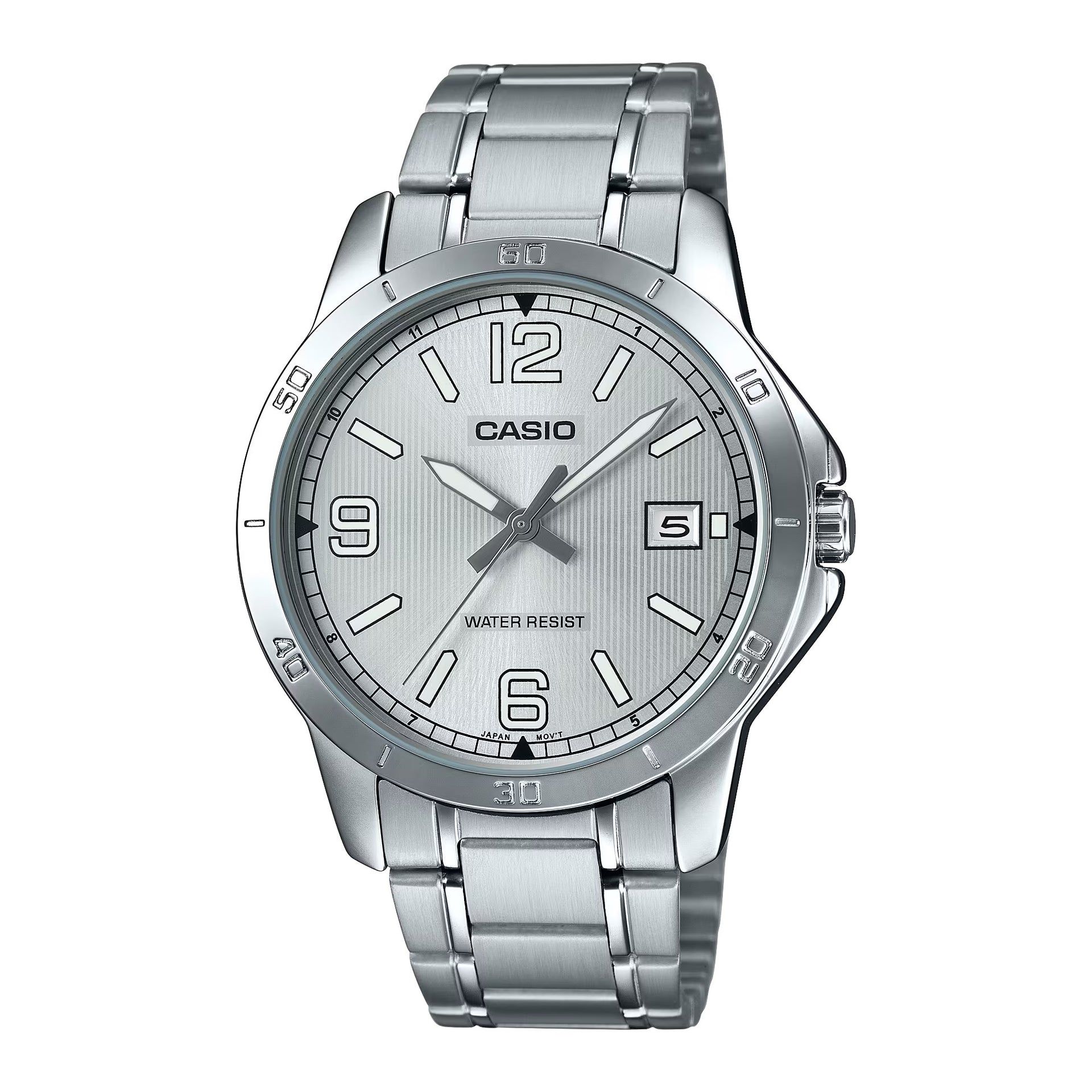 Casio MenÕs Silver Dial Stainless Steel Bracelet Watch - LTP-V004D-7B2UDF