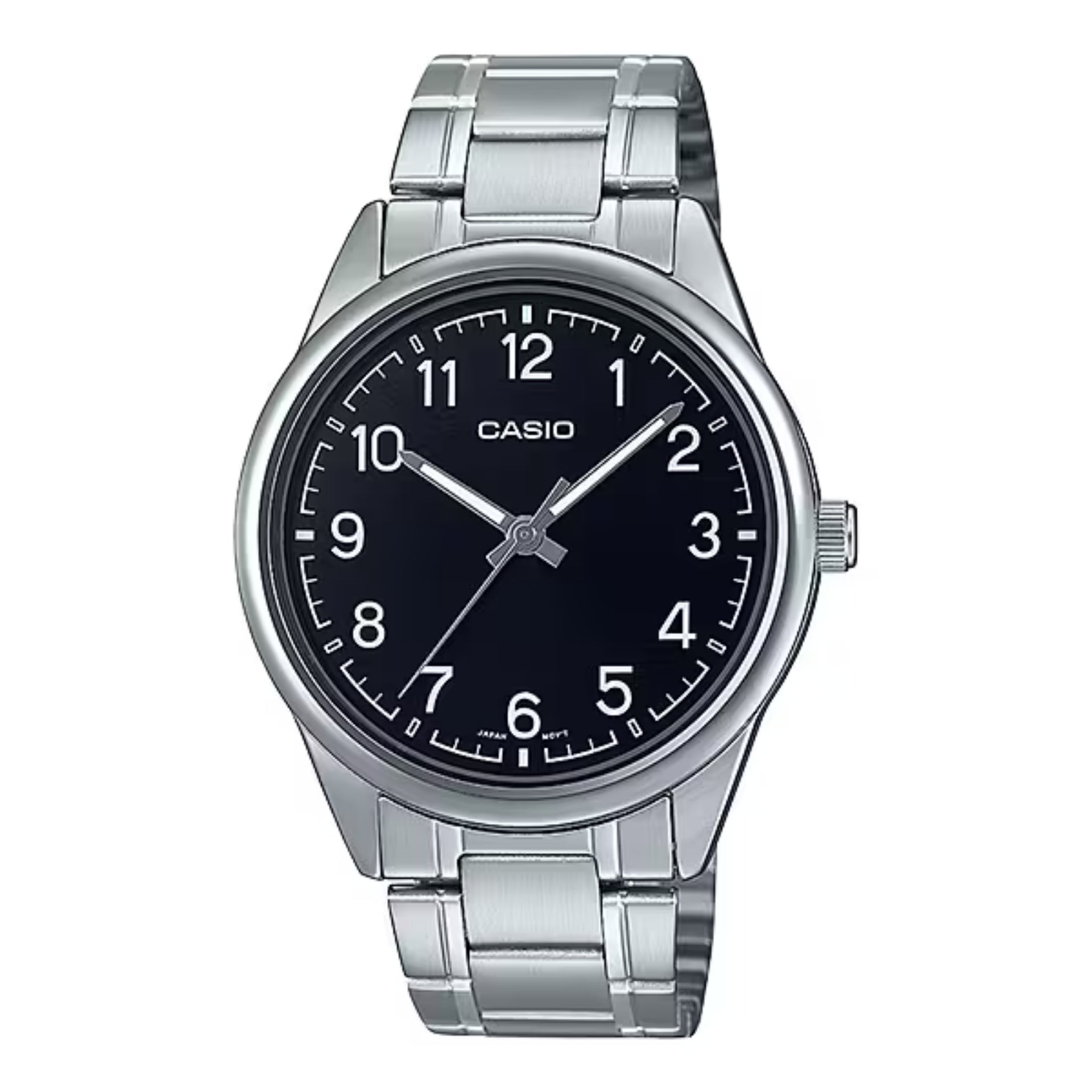 Casio MenÕs Black Dial Analog Watch with Stainless Steel Bracelet - MTP-V005D-1B4UDF