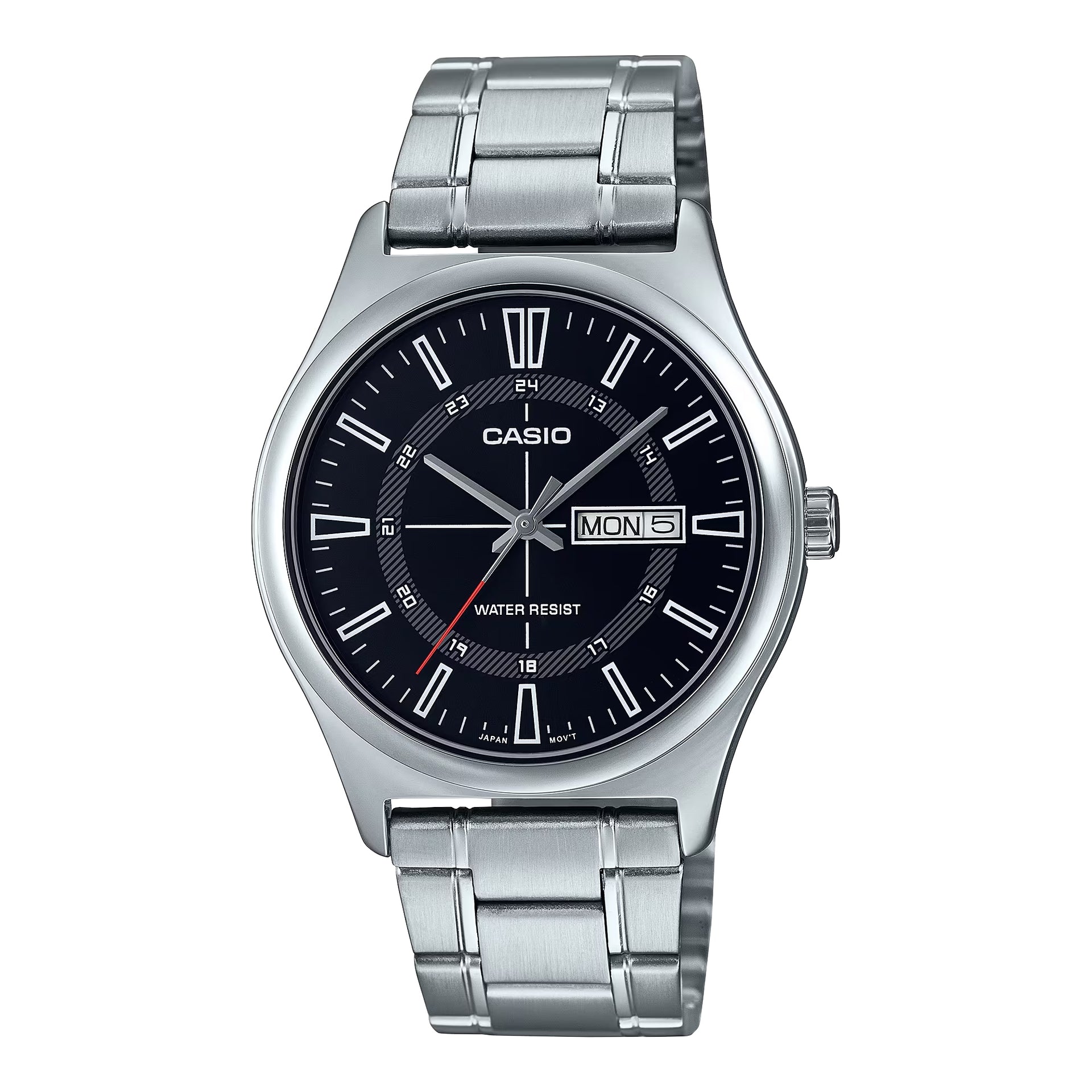 Casio MenÕs Day Date Analog Watch with Black Dial - MTP-V006D-1CUDF