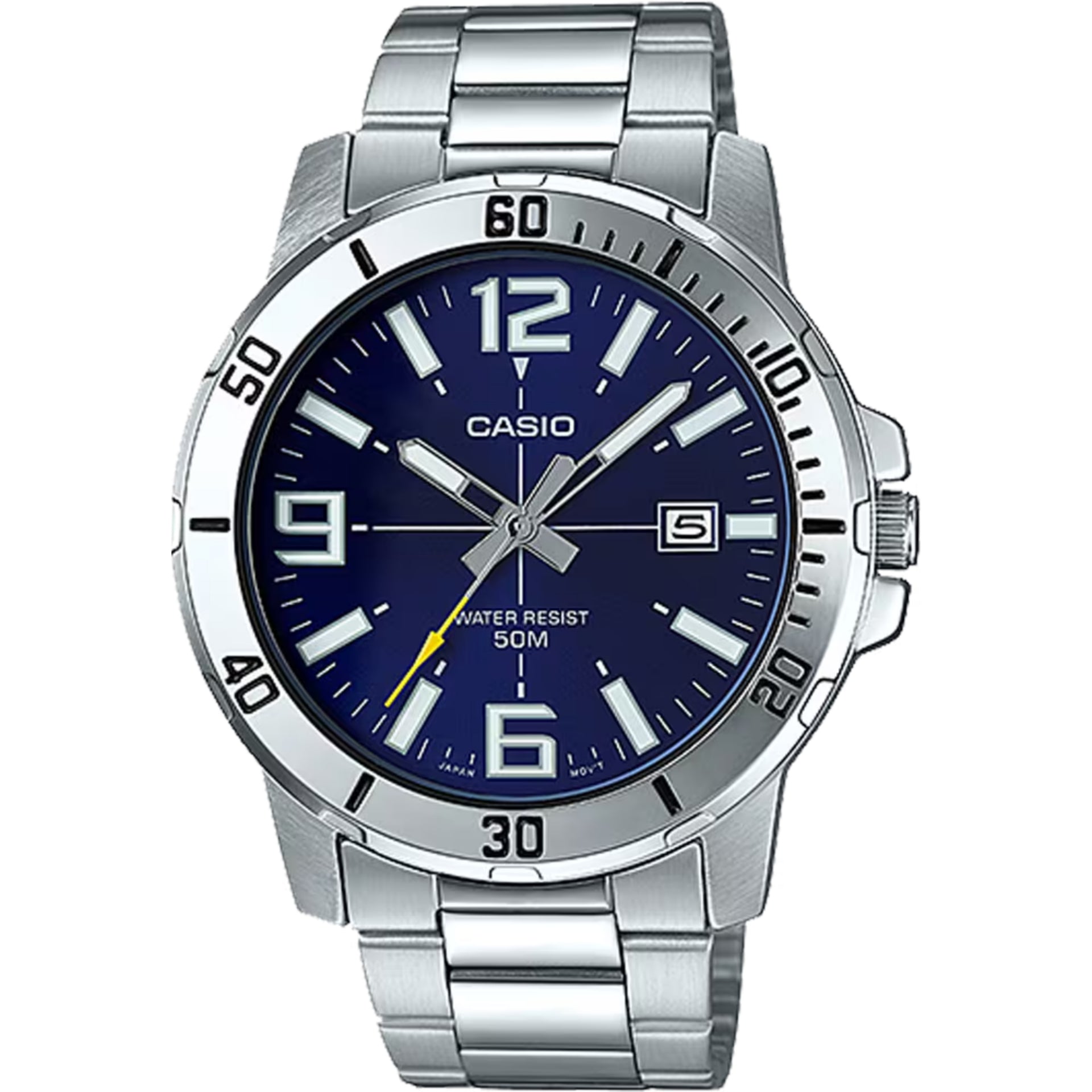 Casio MenÕs Blue Dial Analog Watch Steel Bracelet - MTP-VD01D-2BVUDF