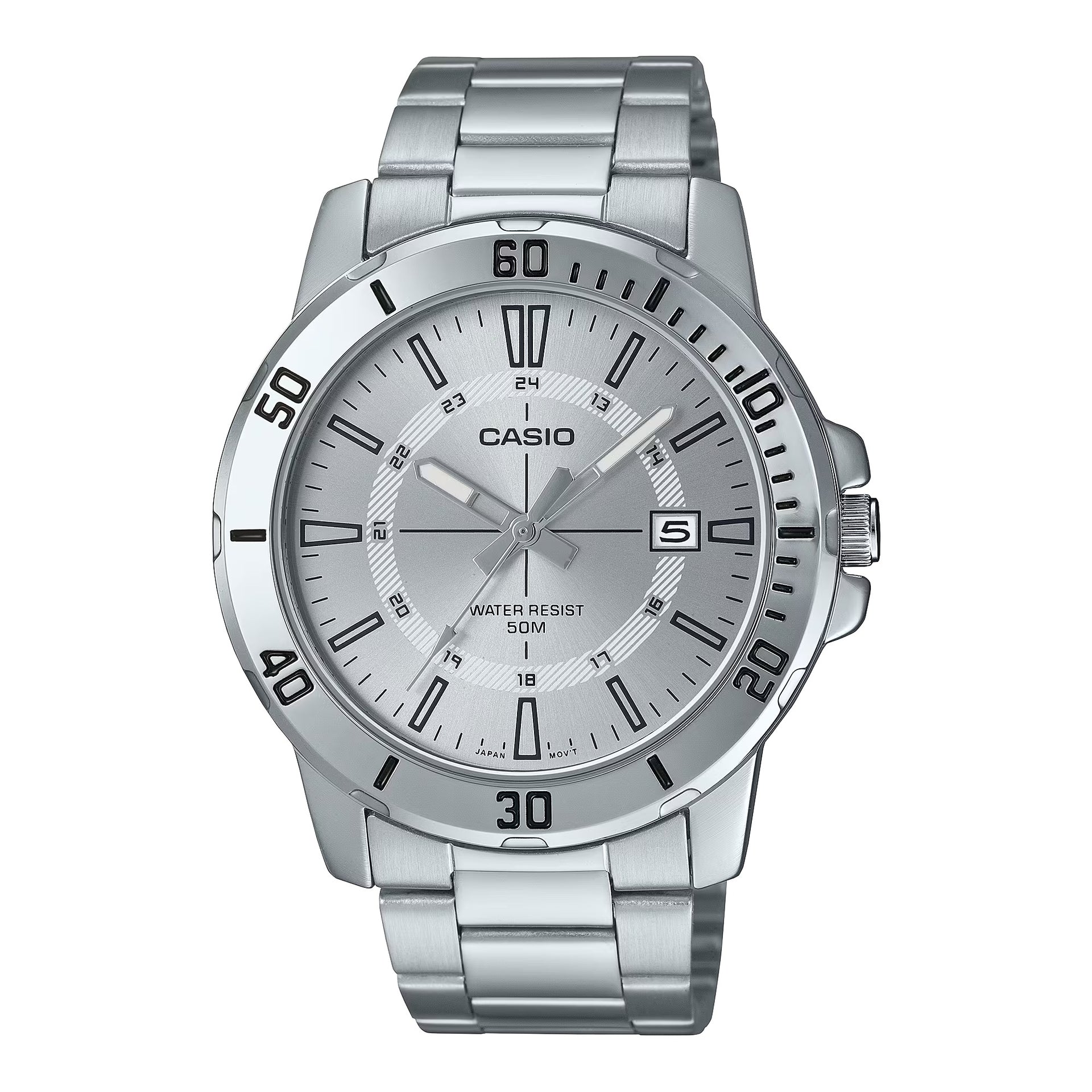 Casio MenÕs Silver Dial Stainless Steel Analog Watch - MTP-VD01D-7CVUDF