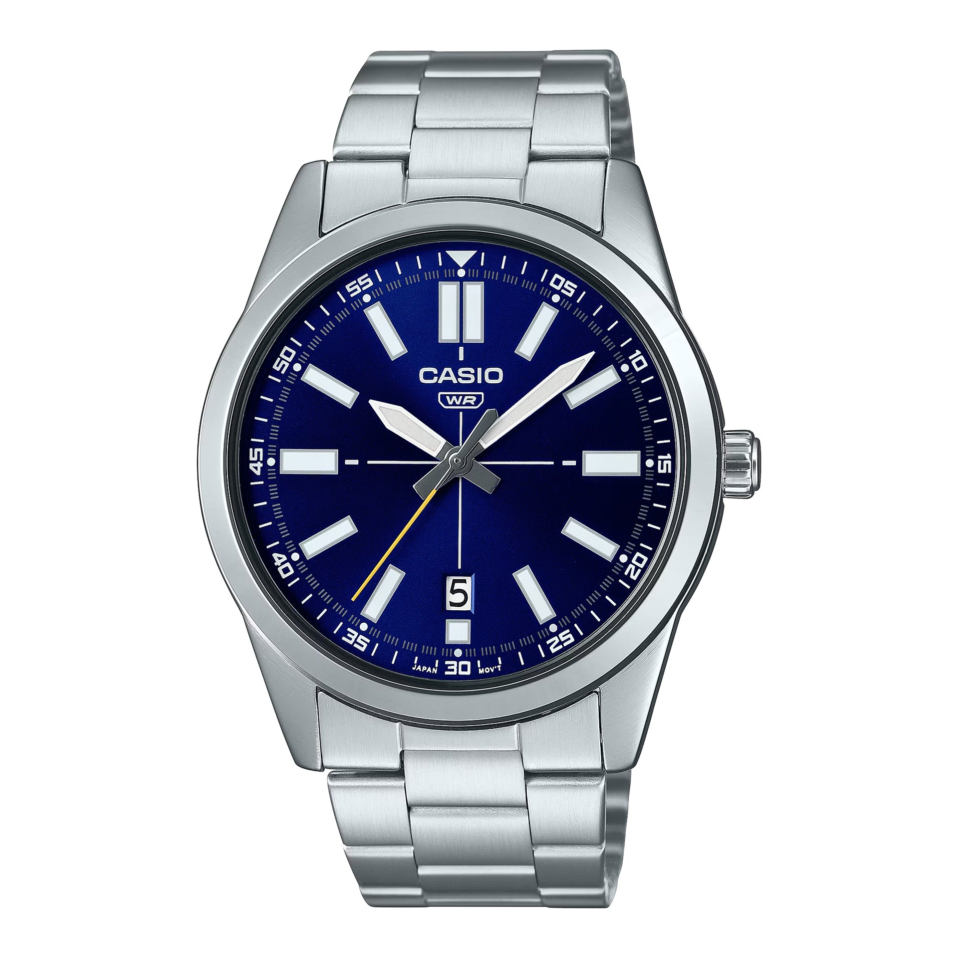 Casio MenÕs Blue Dial Analog Watch with Stainless Steel Bracelet - MTP-VD02D-2EUDF