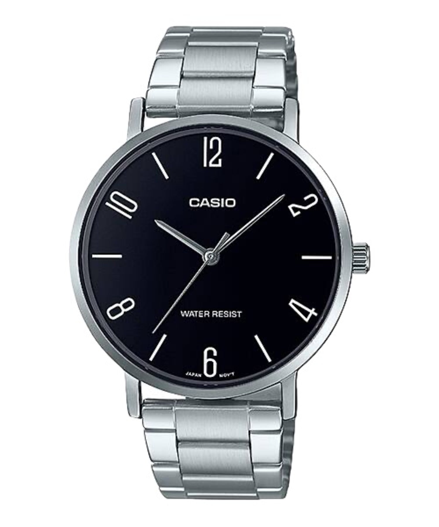 Casio MenÕs Black Dial Stainless Steel Bracelet Watch - MTP-VT01D-1B2UDF